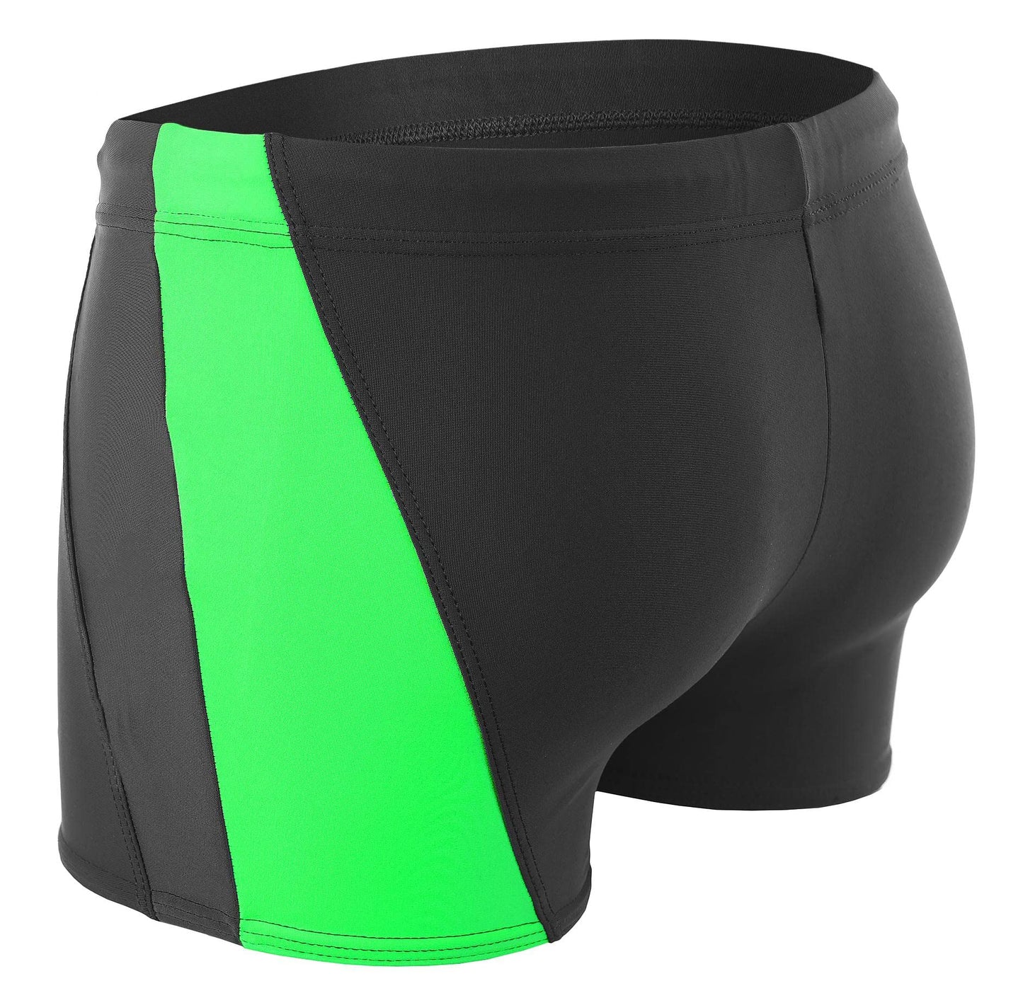 Men’s Short Swim Briefs – Asymmetric Design with Side Stripe