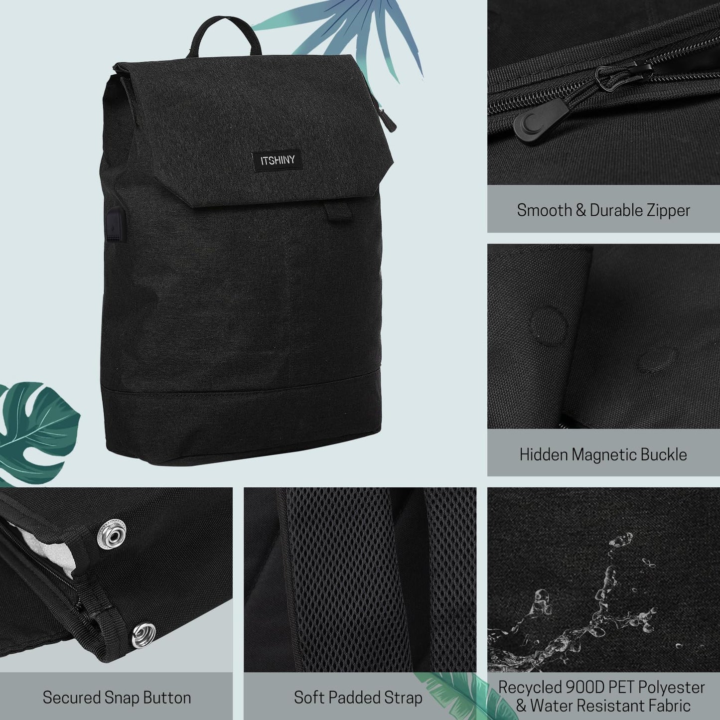 ITSHINY Waterproof Women’s Daypack – 16L Stylish Laptop Backpack