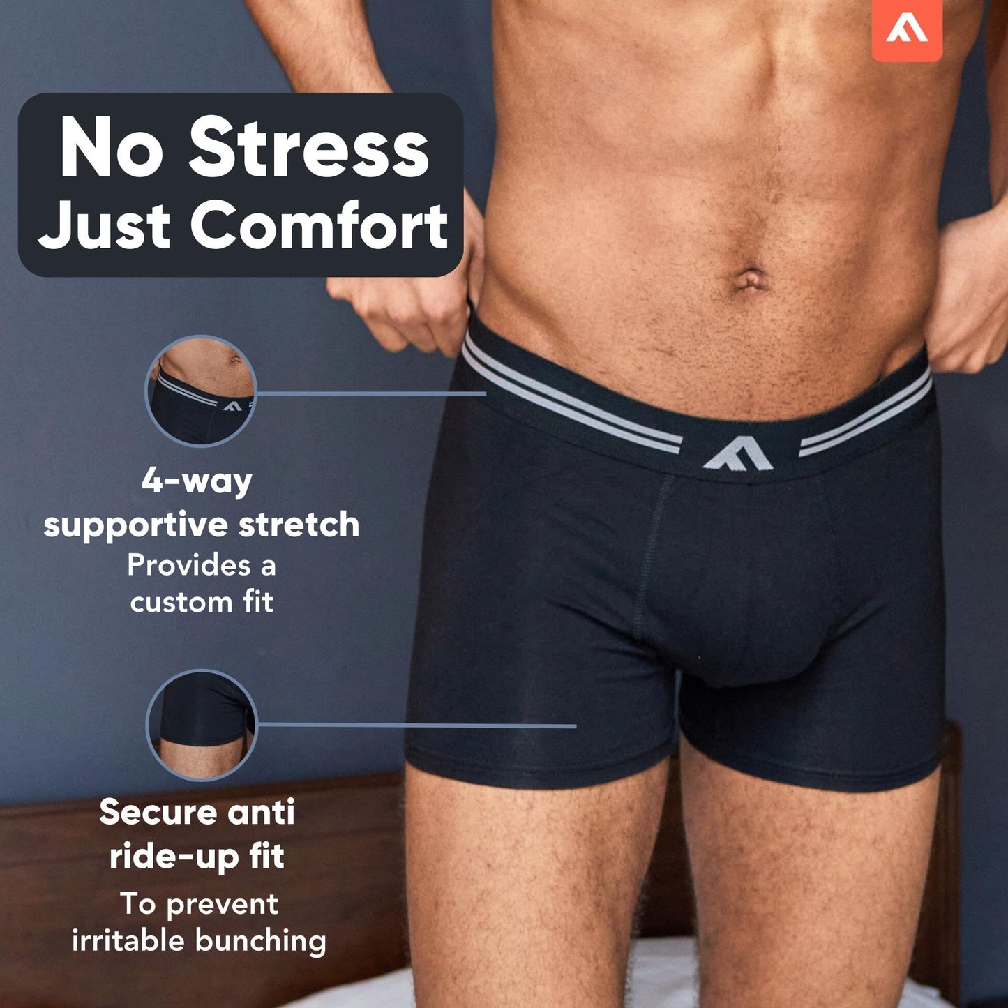 FM London 5-Pack Bamboo Men’s Boxer Shorts with Stretch-Fit Design