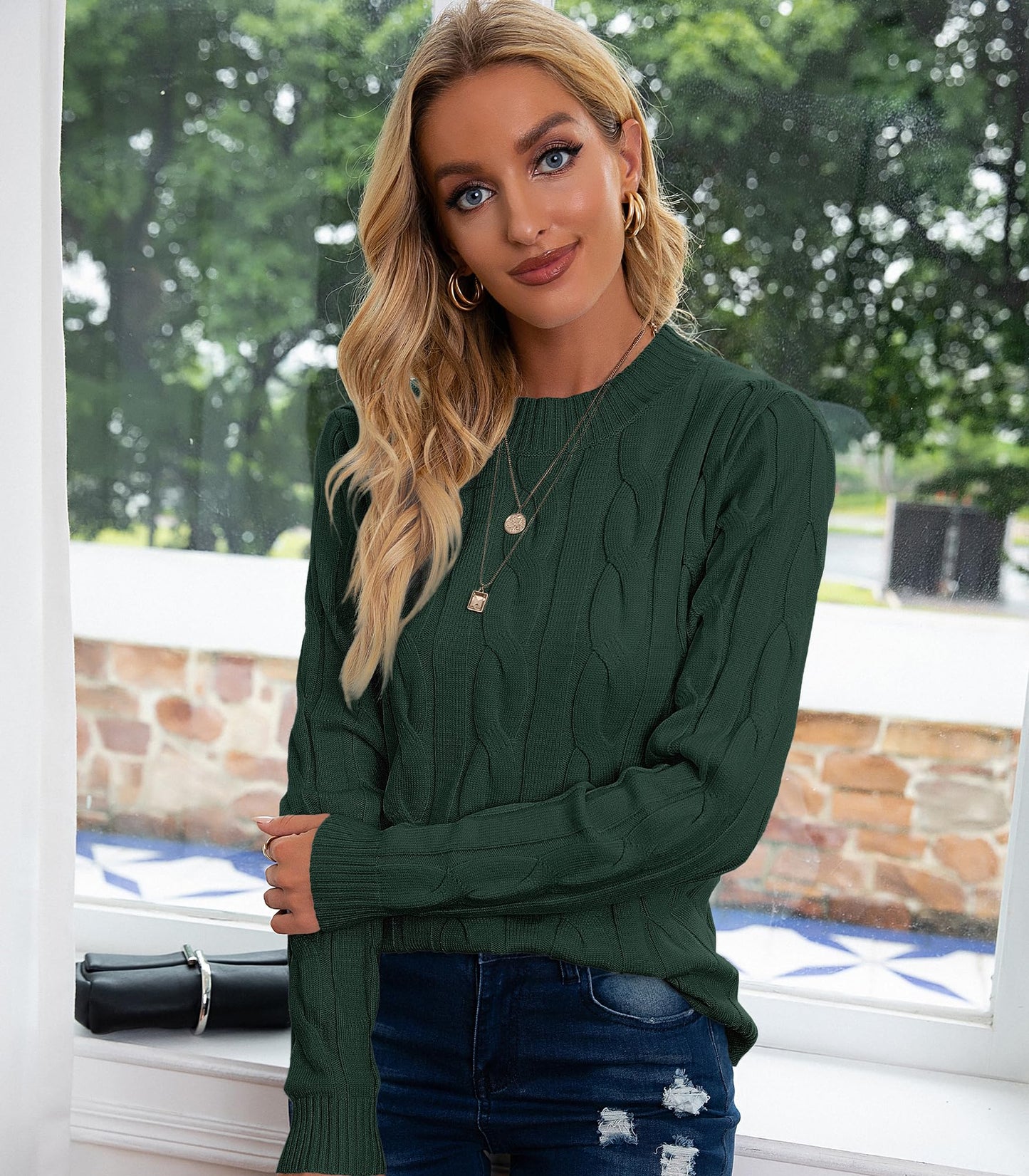 Women’s Casual Knit Sweater – Loose Fit Pullover