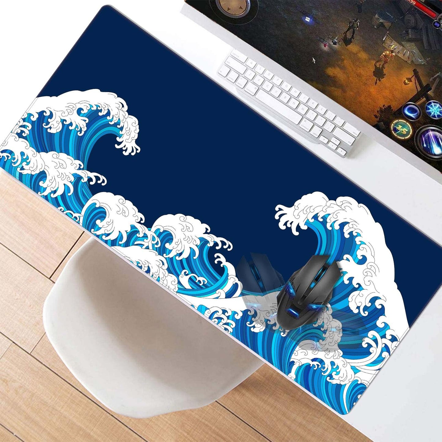 Anpollo Gaming Mouse Mat XXL 900 x 400 x 3 mm Non-Slip Desk Mat Table Mat Multifunctional Office Mouse Mat, Type 1