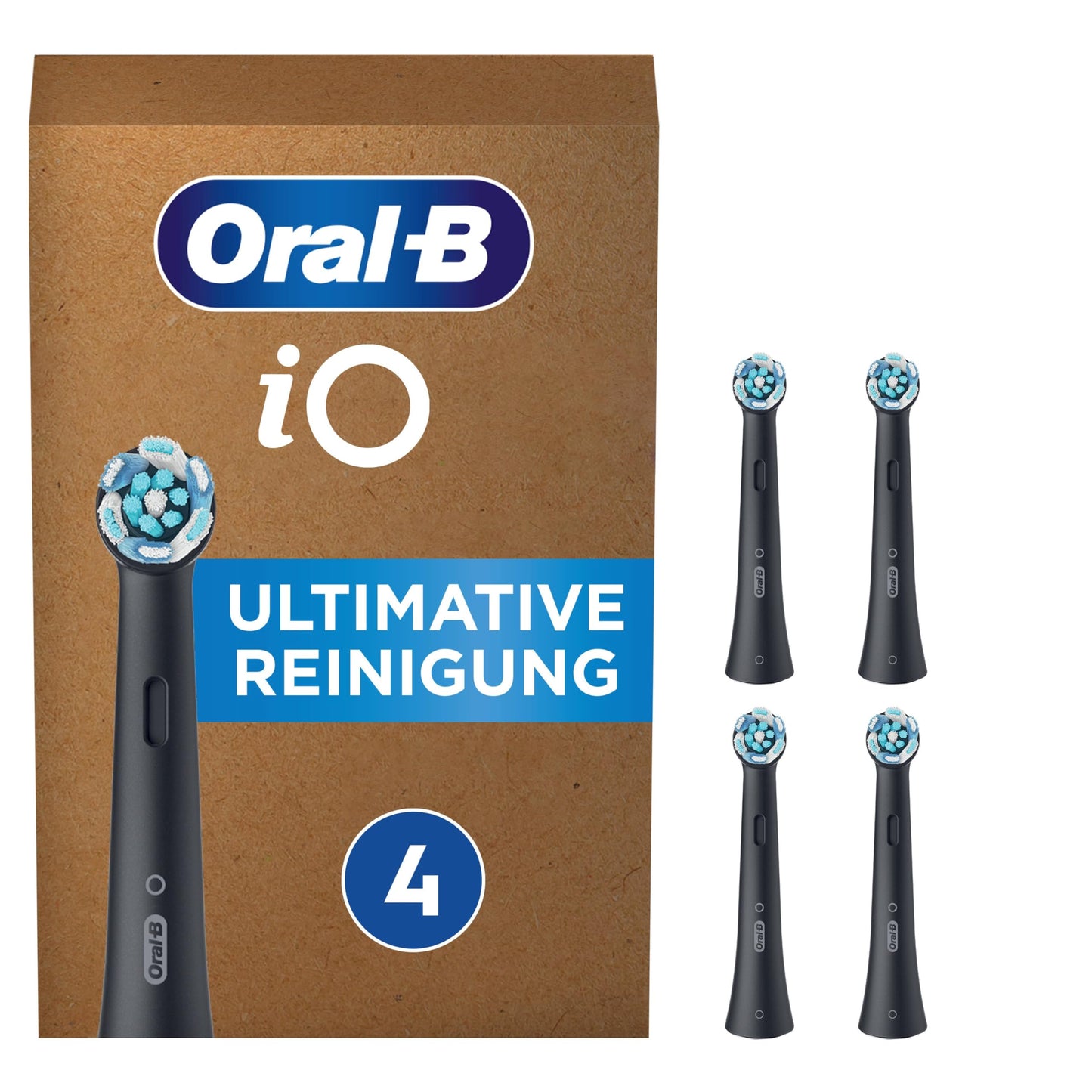 Oral-B iO Ultimative Reinigung Aufsteckbürsten für elektrische Zahnbürste, 10 Stück, ultimative Zahnreinigung, Zahnbürstenaufsatz für Oral-B Zahnbürsten, briefkastenfähige Verpackung, schwarz