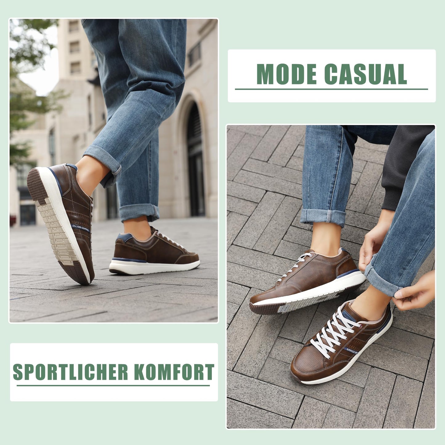 Men’s Casual Fashion Sneakers – Lightweight Non-Slip Faux Leather Shoes