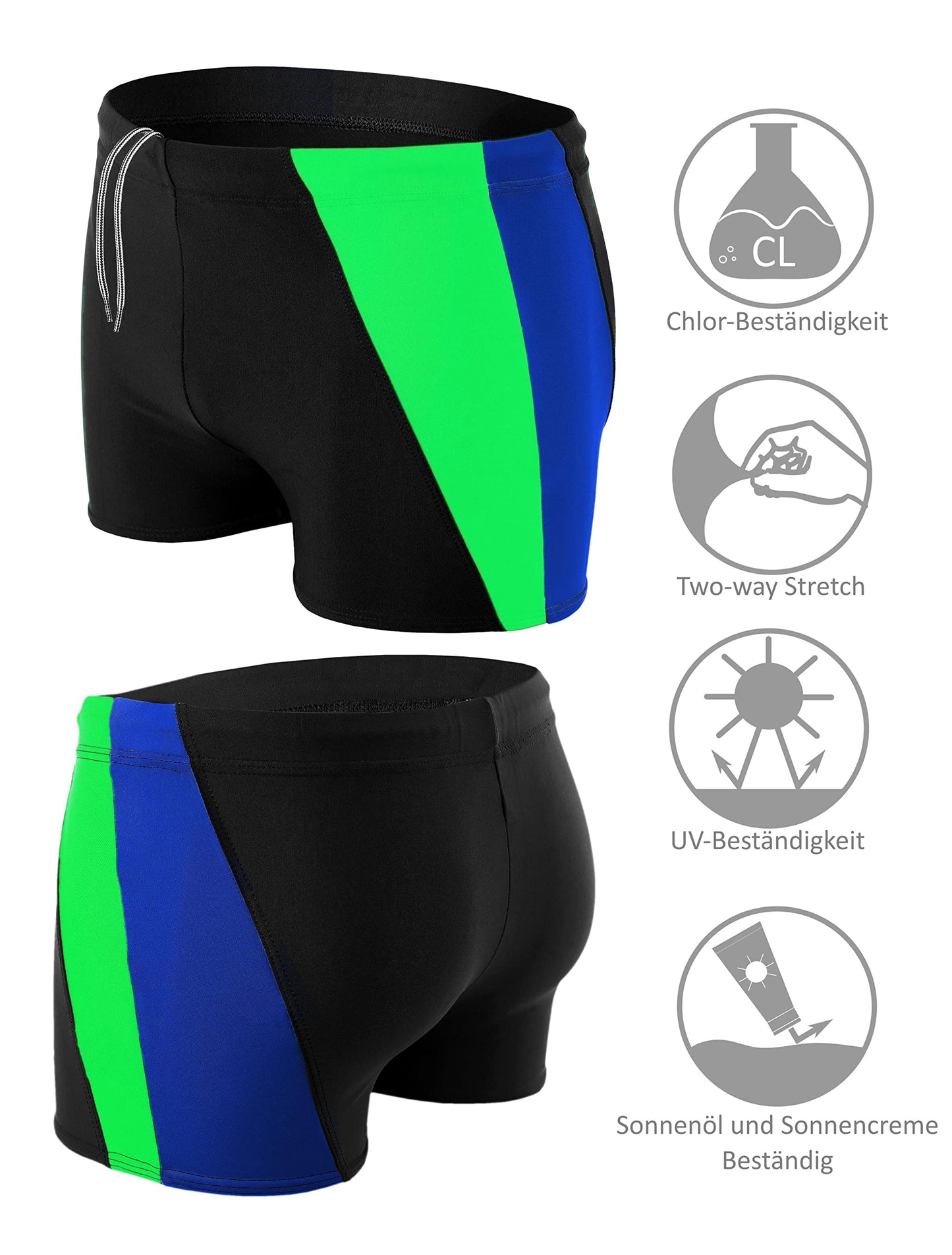 Men’s Short Swim Briefs – Asymmetric Design with Side Stripe