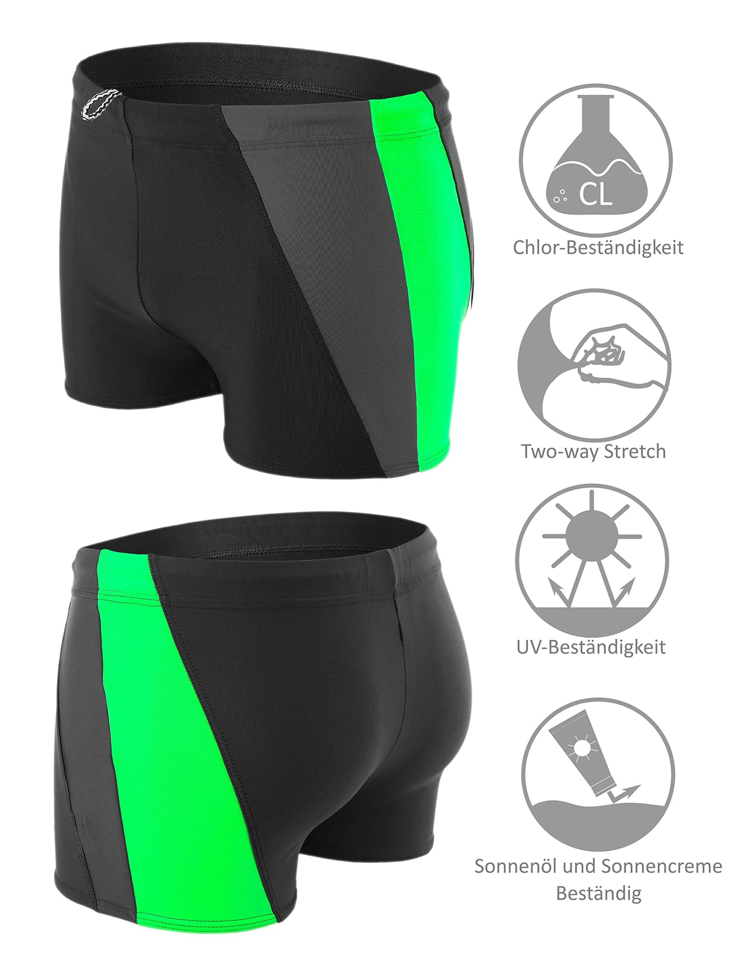 Men’s Short Swim Briefs – Asymmetric Design with Side Stripe