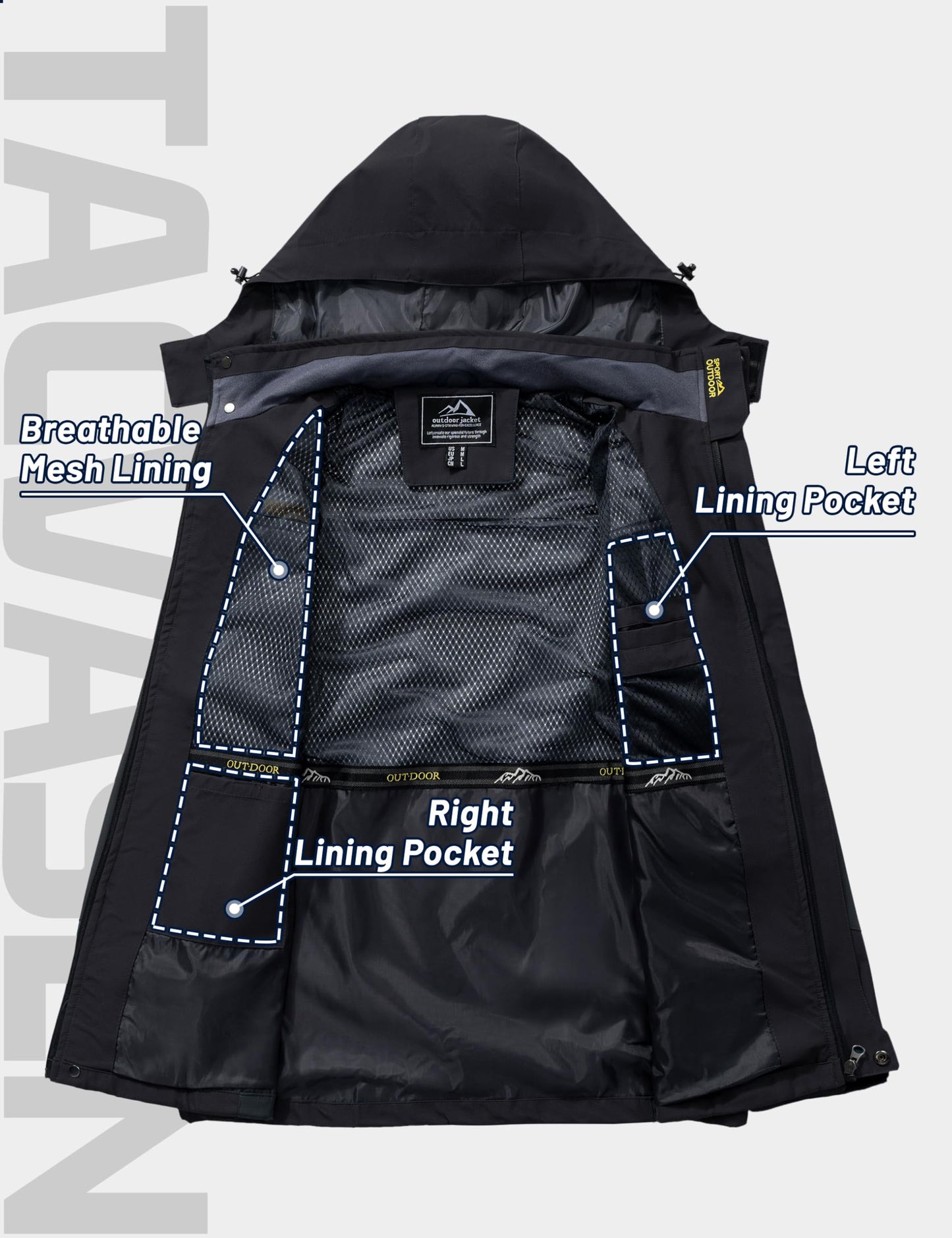 Men’s Outdoor Jacket – Lightweight Water-Resistant Hiking Coat