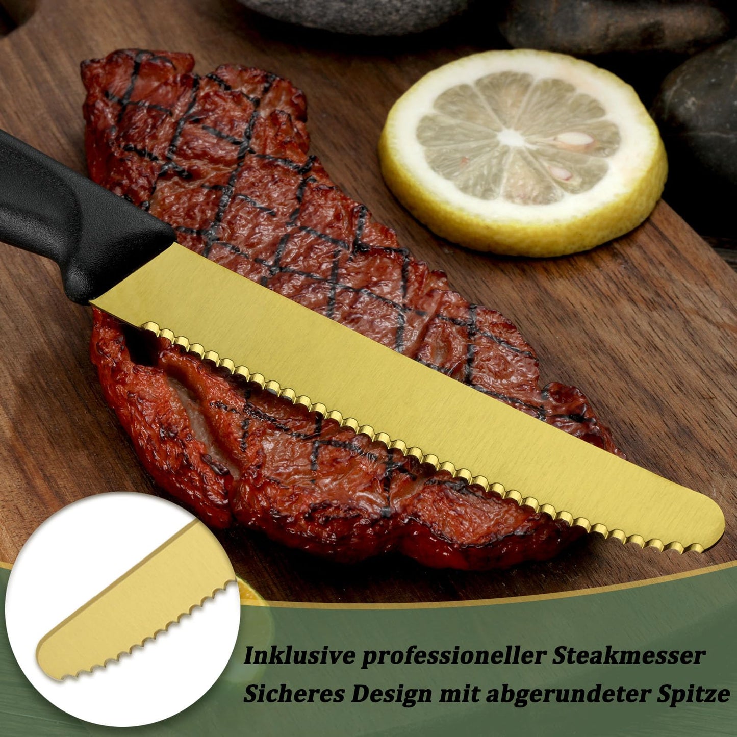 BEWOS 36-teiliges Besteck set mit Steakmesser Service für 6, Premium-Edelstahl-Bestecksets für Haus & Küche, Hochwertiges Messer-Löffel-Gabel-Besteck-Set Hochglanzpoliert, Spülmaschinenfest