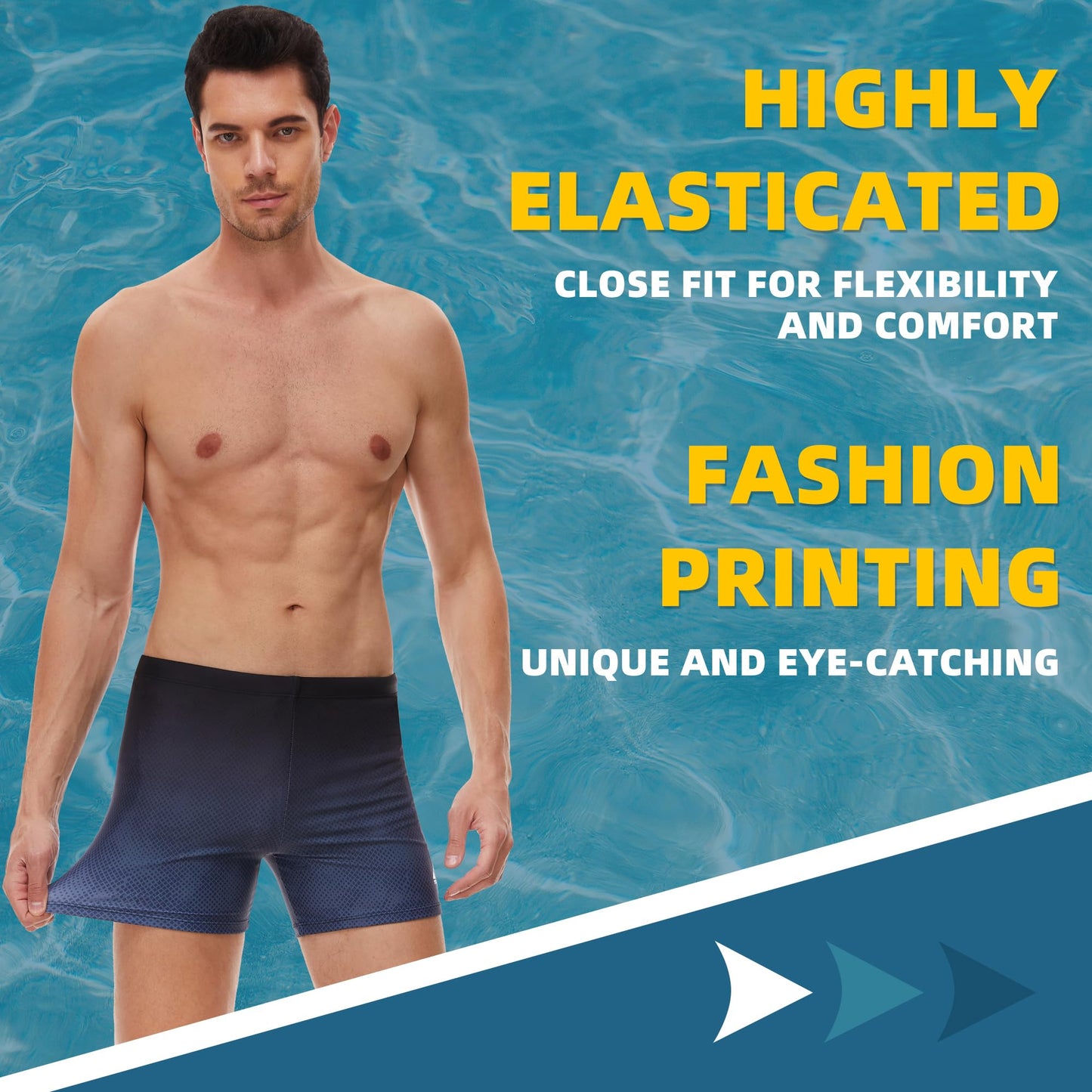 Men’s Short Swim Trunks – Quick-Dry, Hydrophobic Swim Shorts