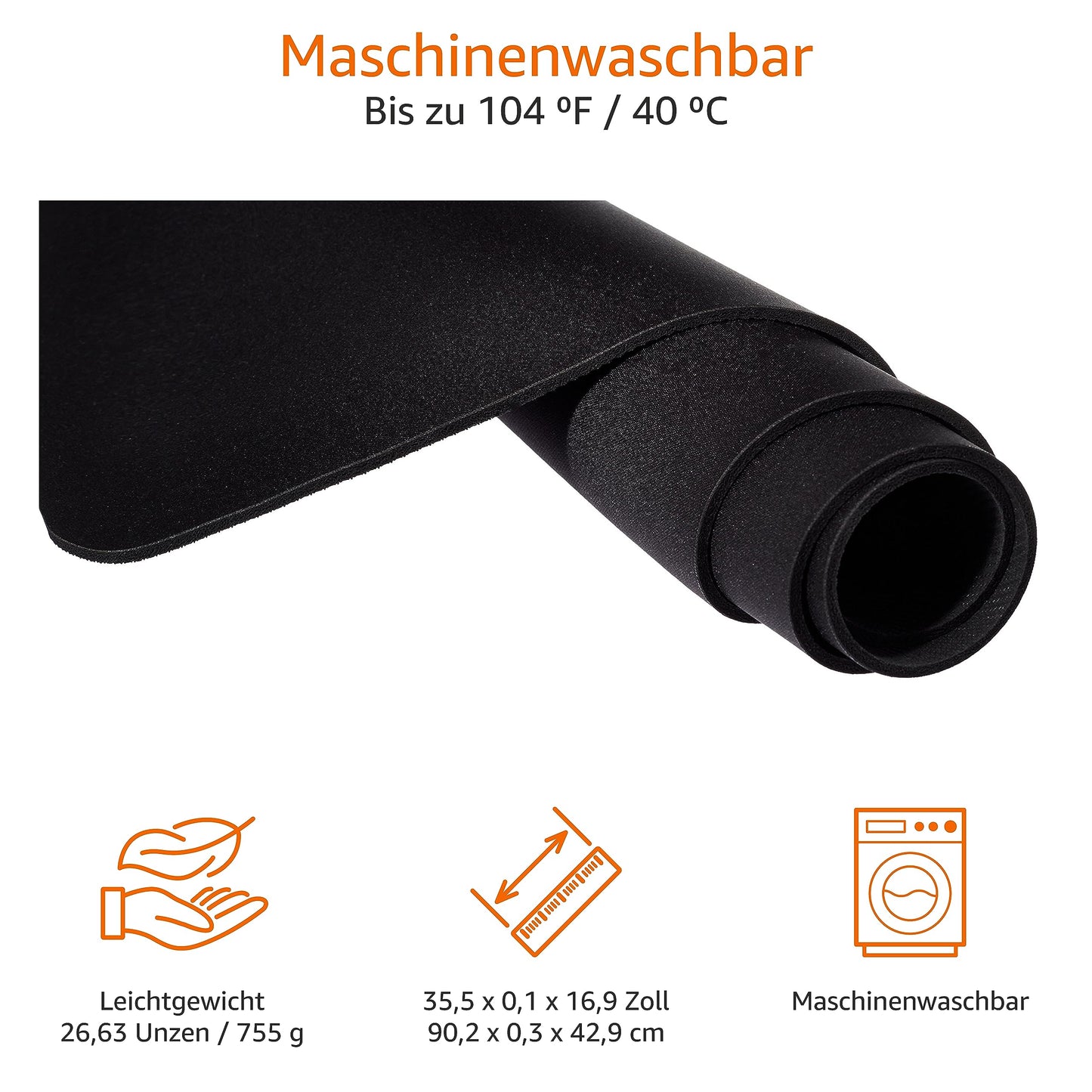 Amazon Basics Großes Rechteckig Gaming-Mauspad, Computer, verlängert, Schwarz