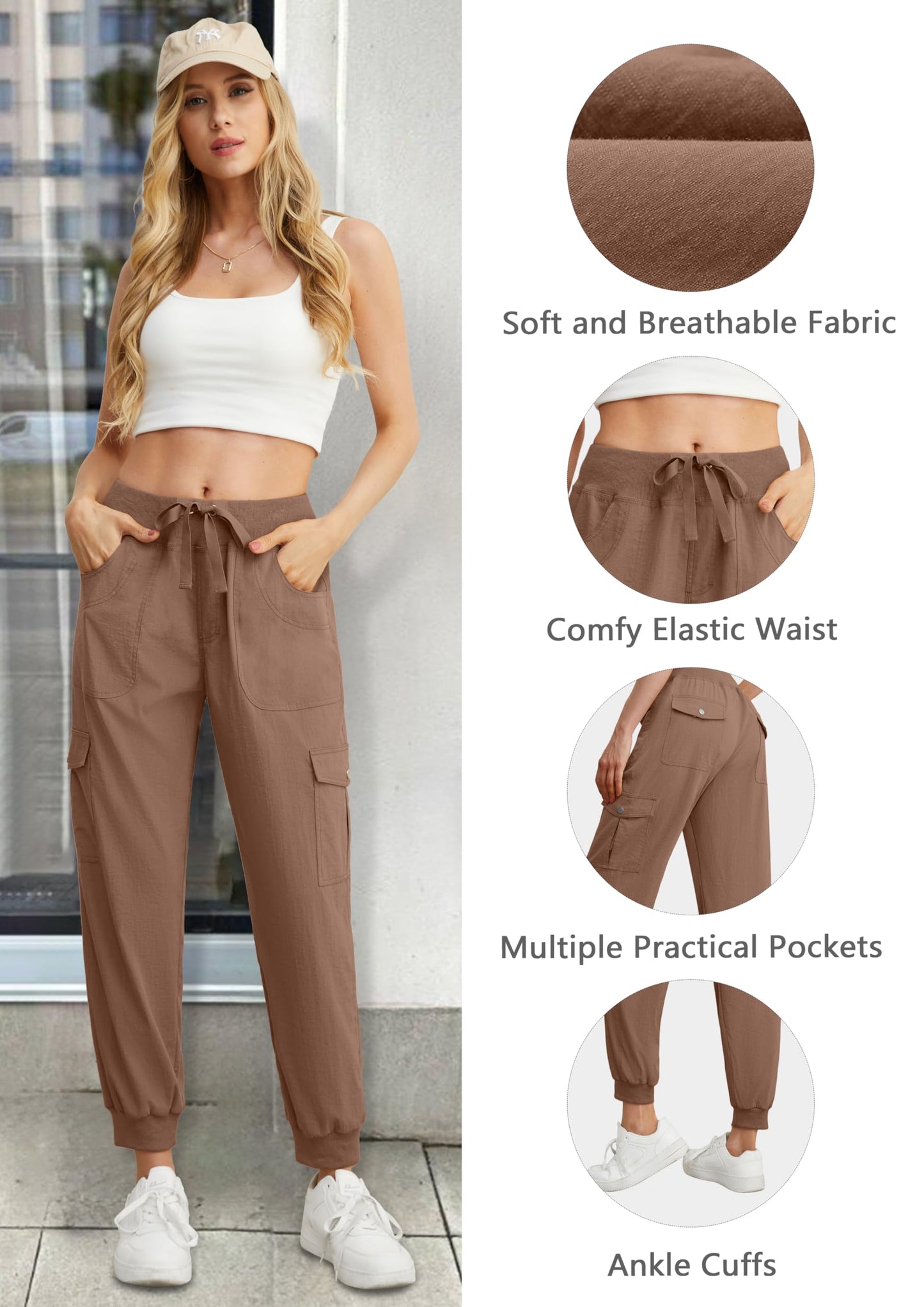 GRECERELLE Women’s Jogging Cargo Pants