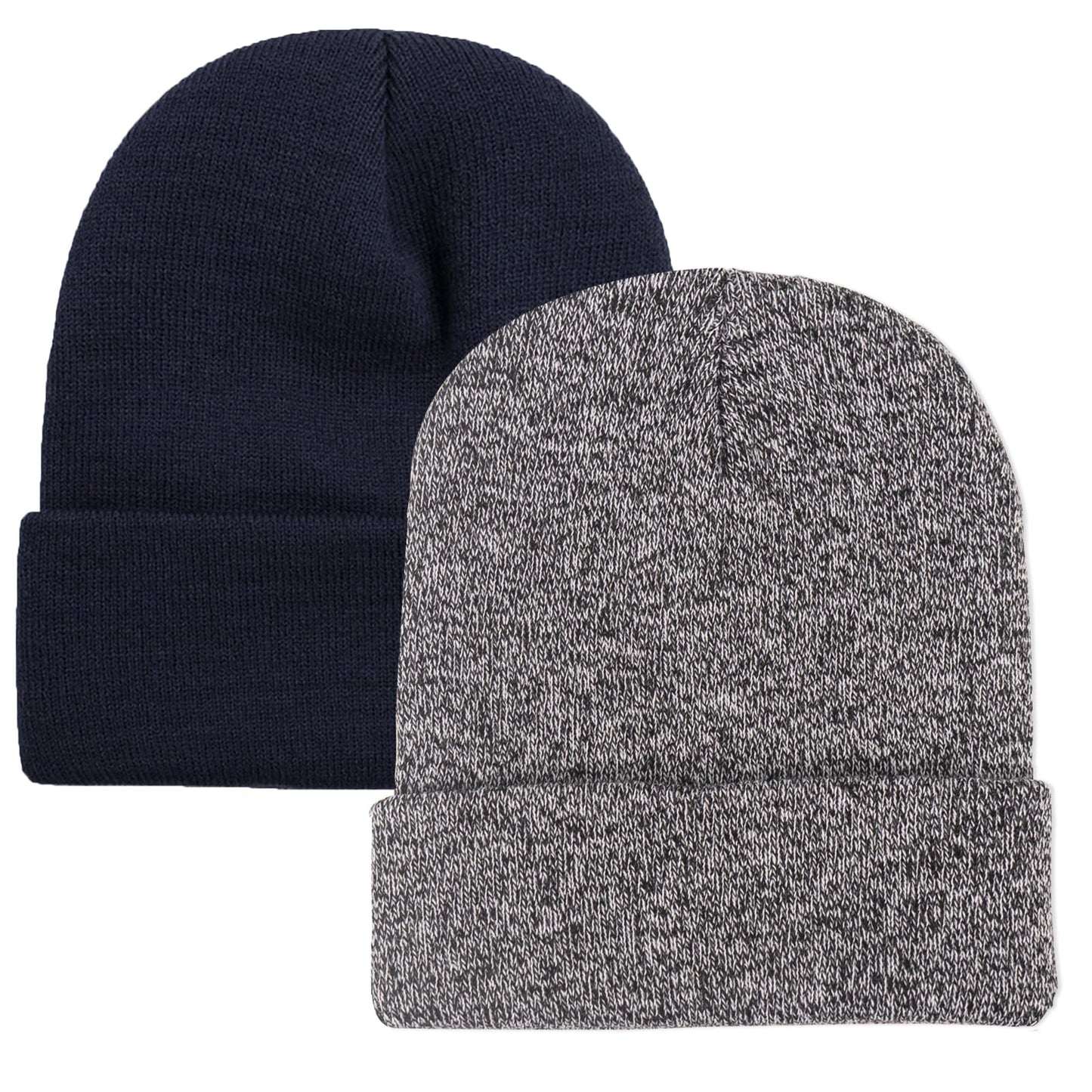 ZOORON 1&2 Pack Beanie for Men Women Slouchy Beanie Hats Winter Knit Caps Soft Ski Hat Unisex