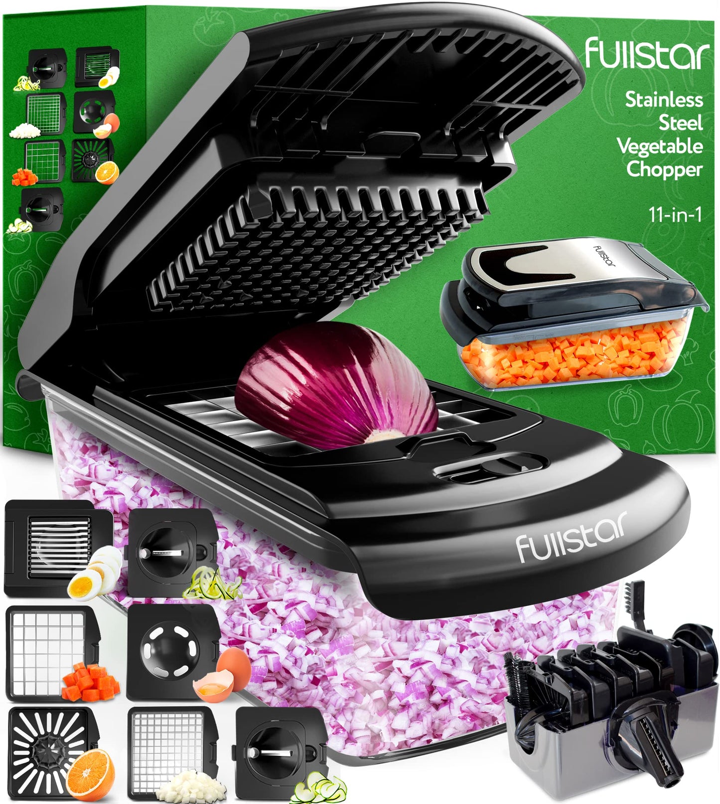 Gemüseschneider Spiralschneider Gemüsehobel - Gemüse Schneider Zwiebelschneider Kartoffelschneider Obstschneider - Vegetable Chopper Cutter Dicer (4-in-1 - Weiß)