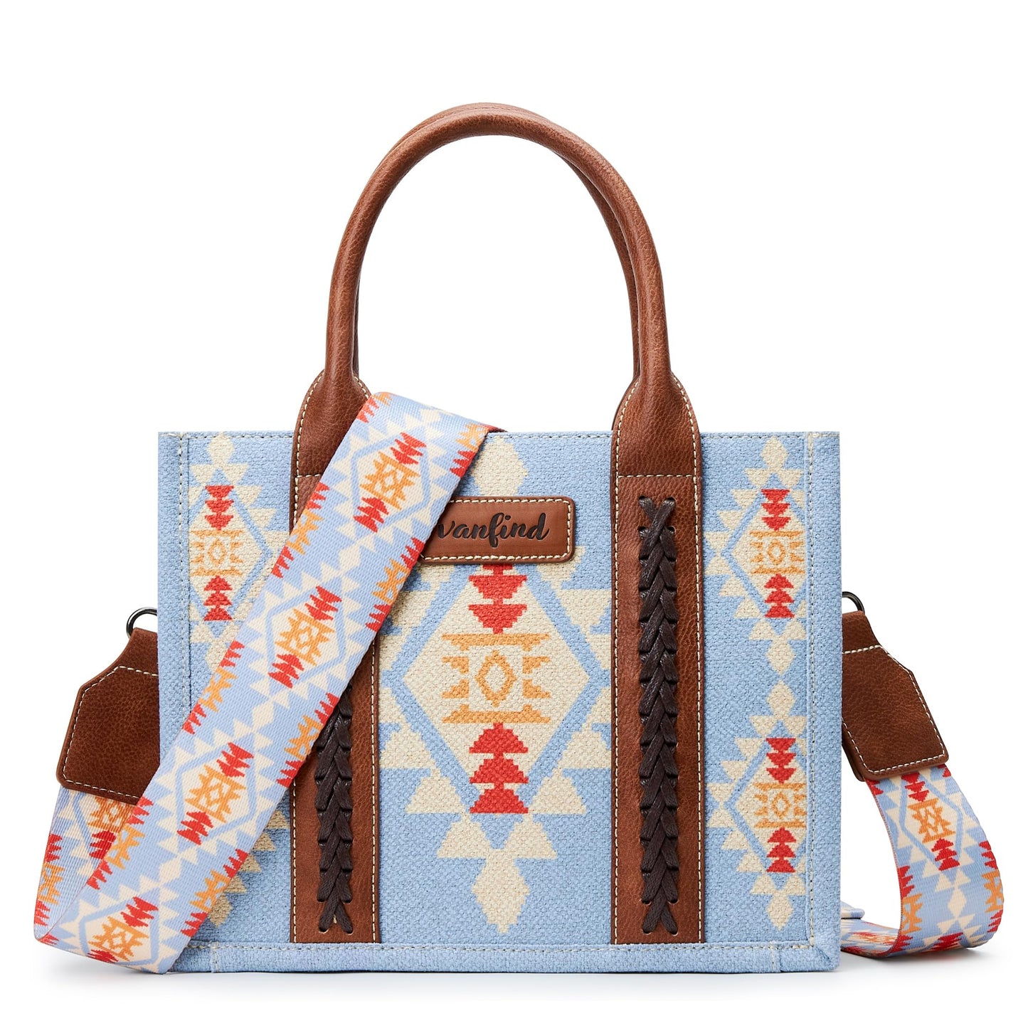 KALIDI Tote Bag for Women – Aztec Pattern Canvas Shoulder Bag