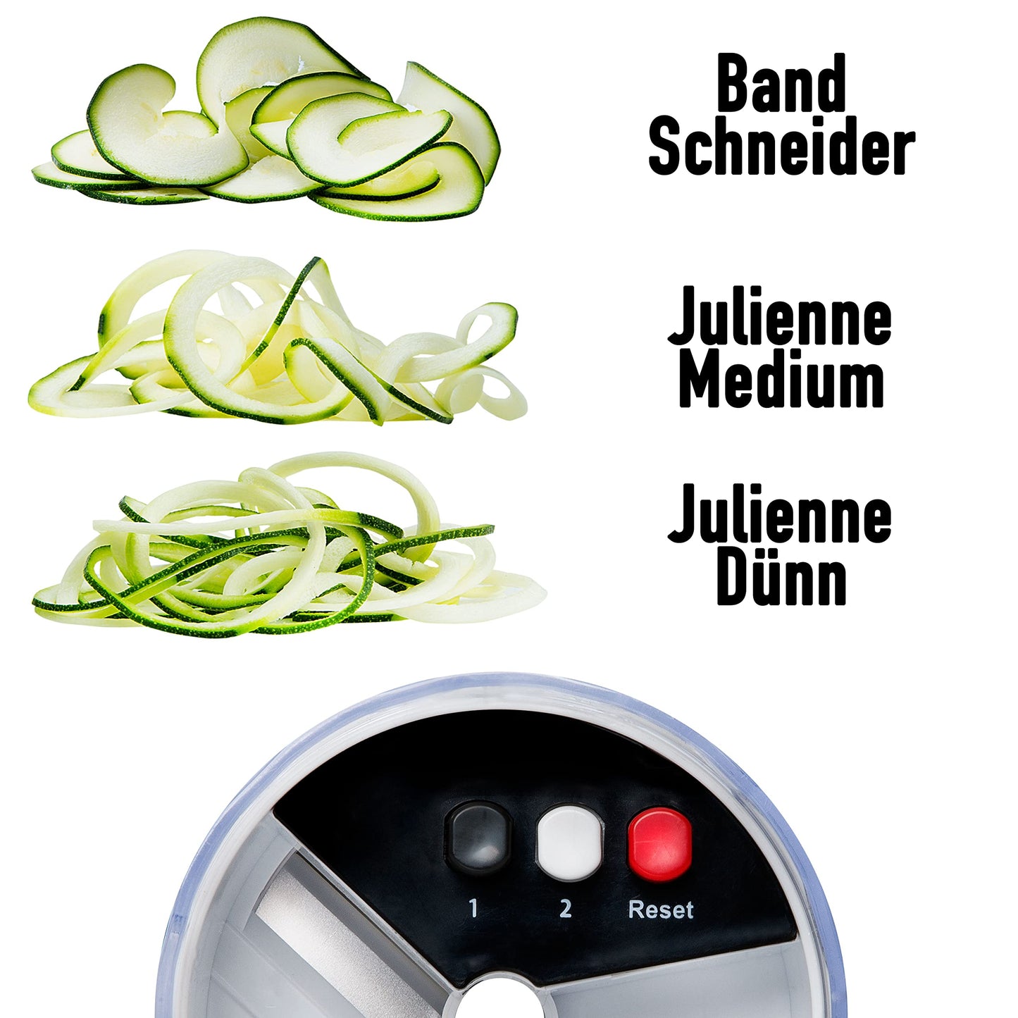 Gemüseschneider Mandoline Gemüsehobel - Gemüse Schneider Gurkenhobel Zwiebelschneider Kartoffelschneider Obstschneider - Reibe für Gemüse und Käse - Julienneschneider (6-in-1 Kompakt Weiß)