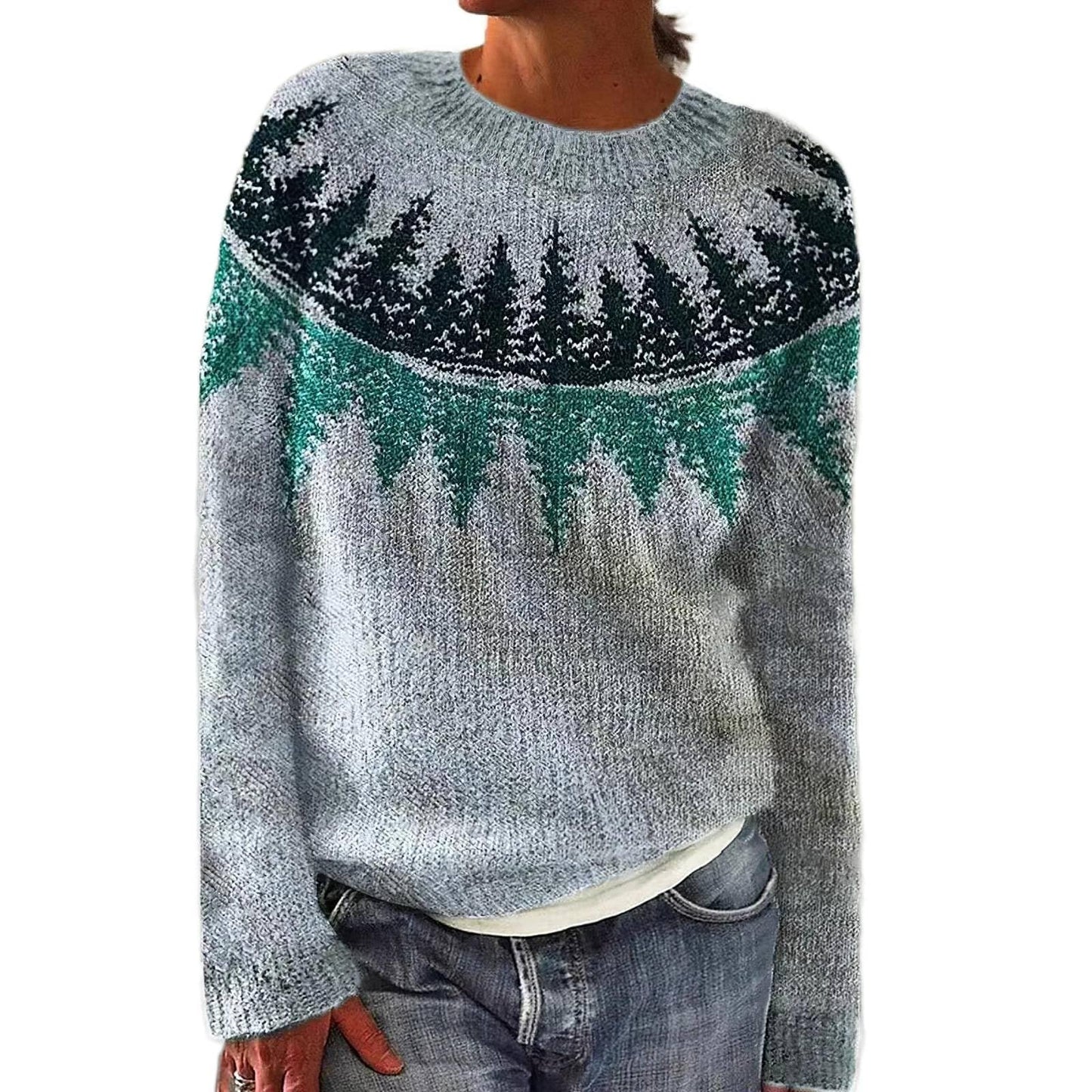 Women’s Norwegian Knit Sweater – Colorful Slim Fit Winter Pullover