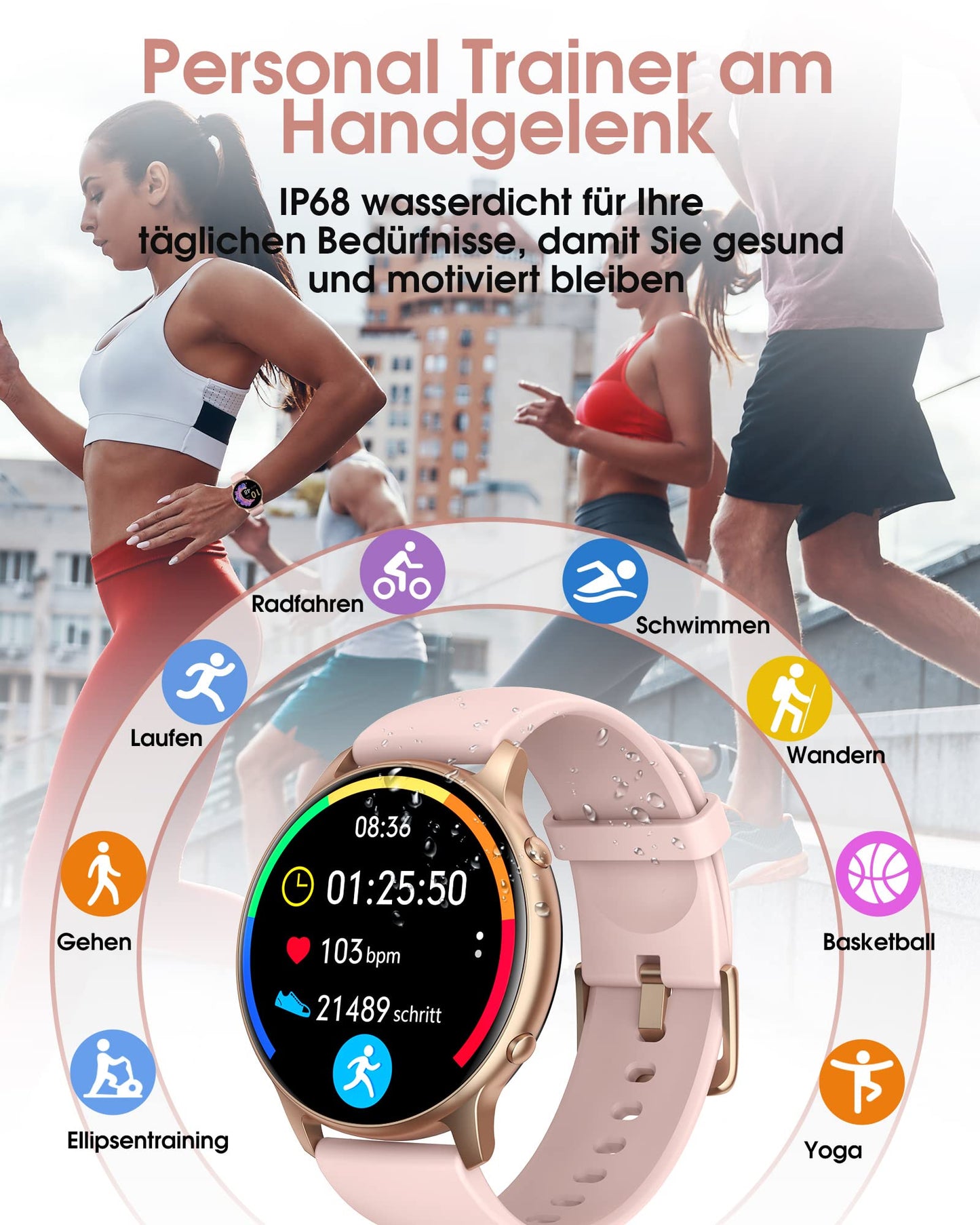 TUYOMA Smartwatch Herren mit Telefonfunktion - 1.91" Smart Watch IP68 Wasserdicht,24h Herzfrequenz, SpO2, Schlafmonitor,SchrittzäHler,112+ Sportarten,Spiele,Kompatibel mit Android IOS