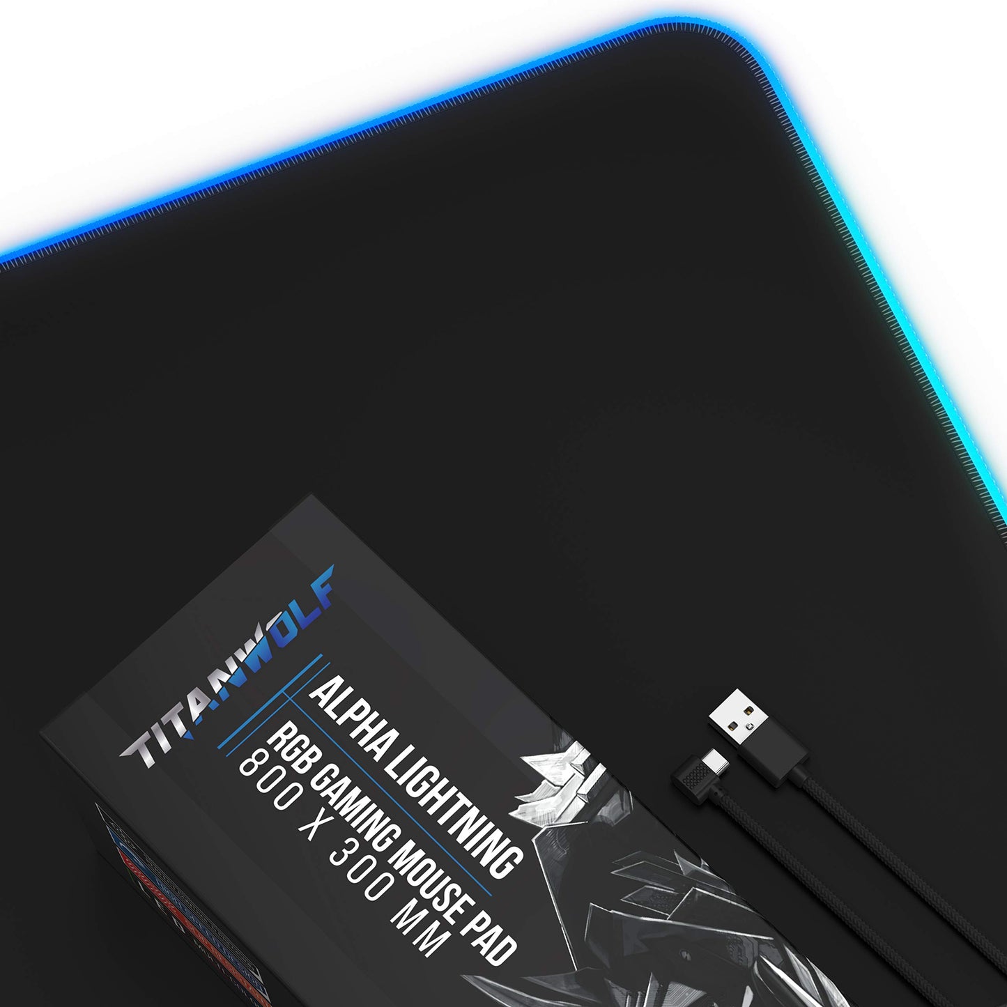 TITANWOLF - RGB Gaming Mauspad - LED Schreibtischunterlage - 800x300 mm - XXL Mousepad - LED Multi Color - 11 Beleuchtungs-Modi - 7 LED Farben Plus 4 Effektmodi - abwaschbar - Stars