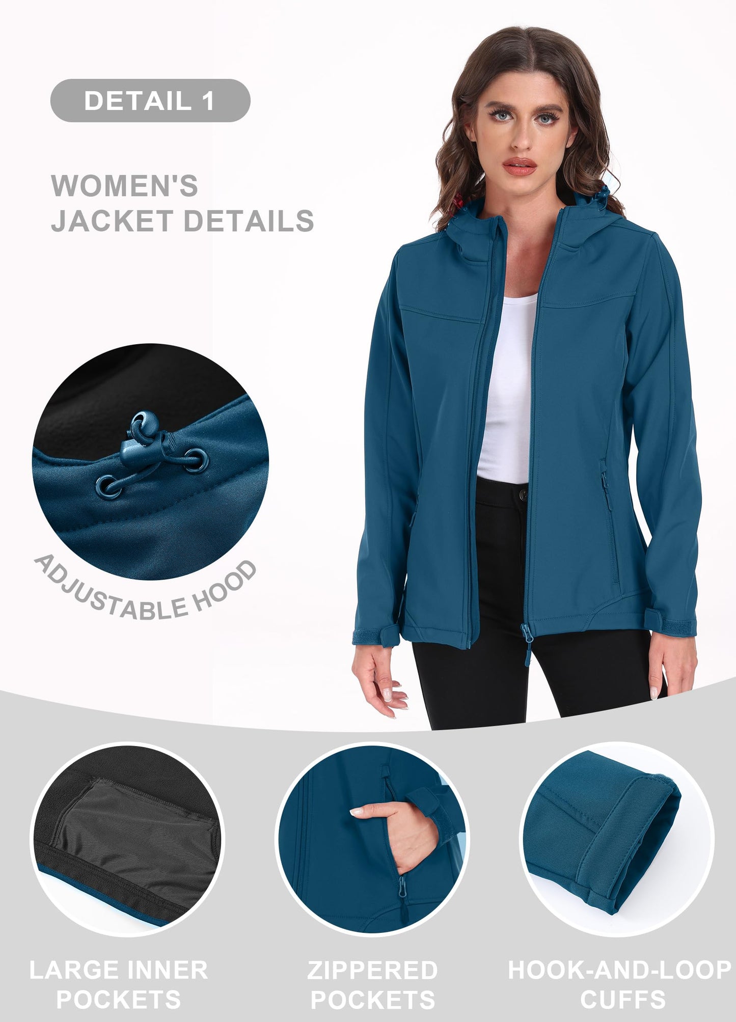 Women’s Softshell Jacket – Waterproof Fleece-Lined Outdoor Coat