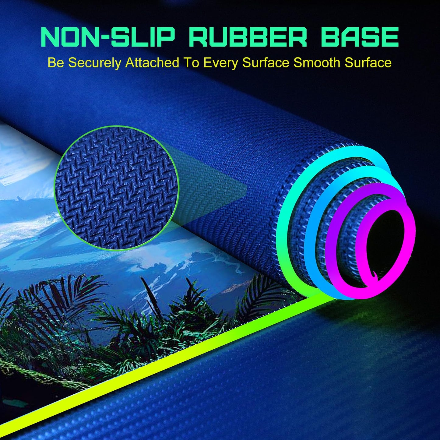 RGB Gaming Mauspad 15W Qi Mousepad LED, 10 Beleuchtungsmodi mit 15W Schnellladung Qi Kabelloses Laden für I-Phone Handy, Kopfhörer, Wasserdicht, rutschfest für Gaming, Schreibtische, PC und Büro
