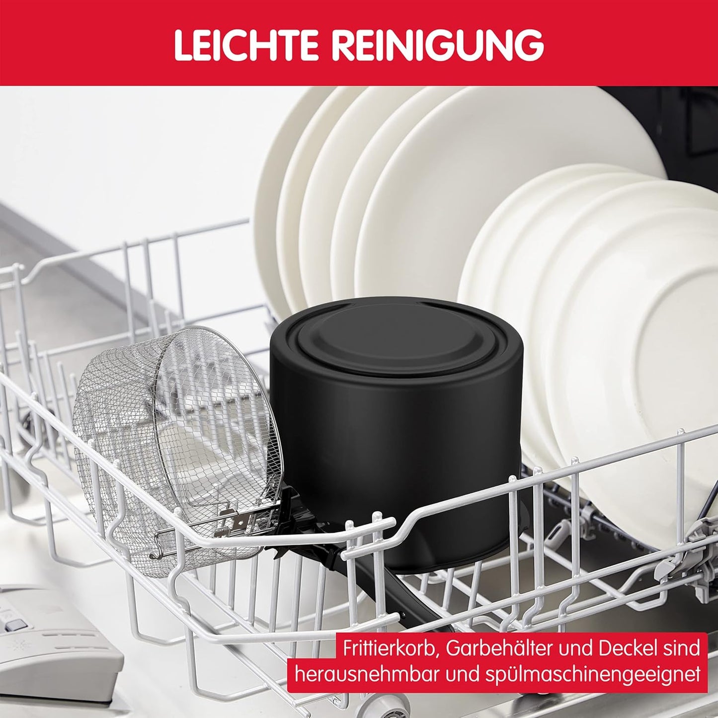Moulinex Mega 2kg Fritteuse, Fritteuse mit Öl, Anti-Geruchs-Filter, regelbare Temperatur, leichte Reinigung, knusprige Pommes, 1.800 Watt, für bis zu 8 Personen, weiß/silber, AM4800