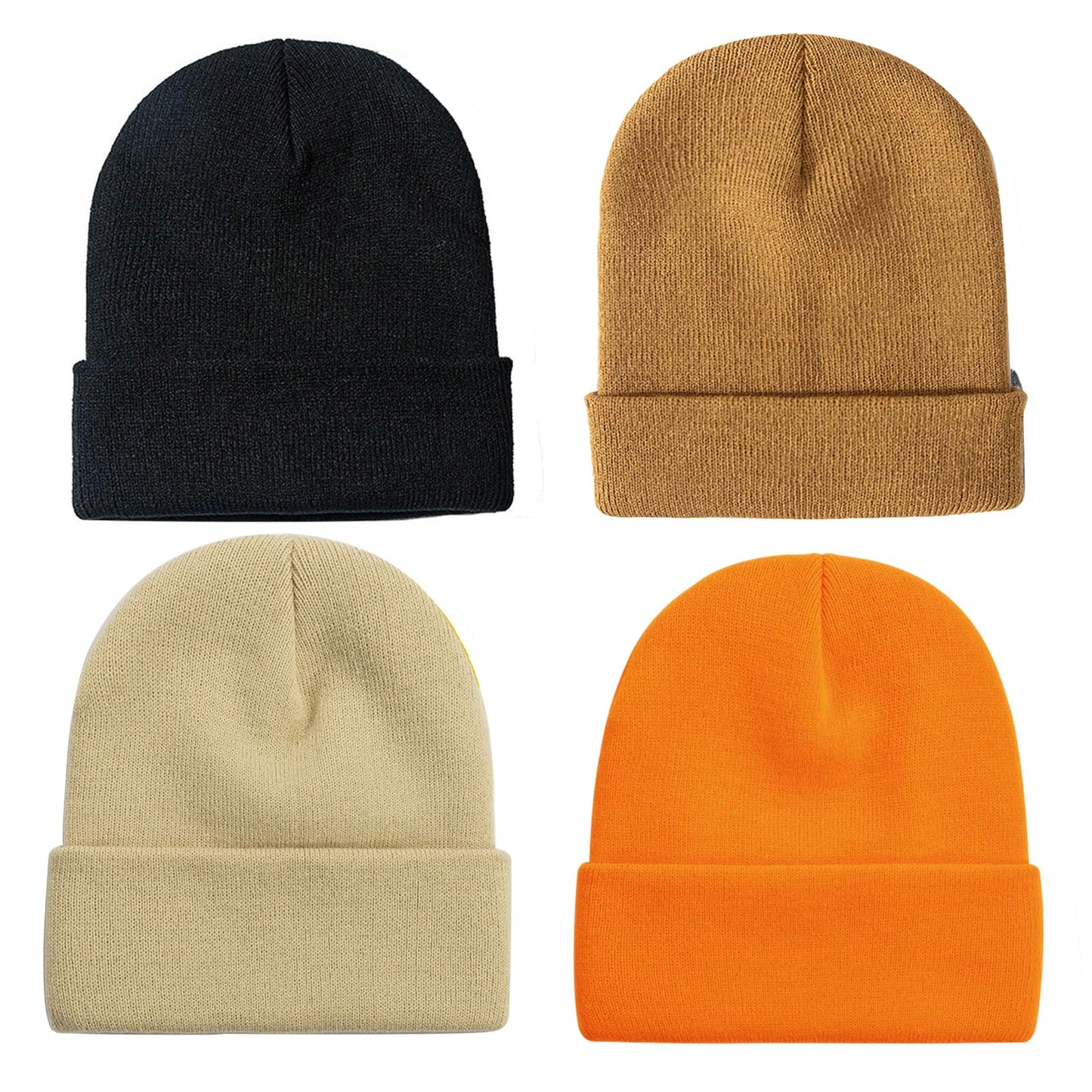 ZOORON 1&2 Pack Beanie for Men Women Slouchy Beanie Hats Winter Knit Caps Soft Ski Hat Unisex