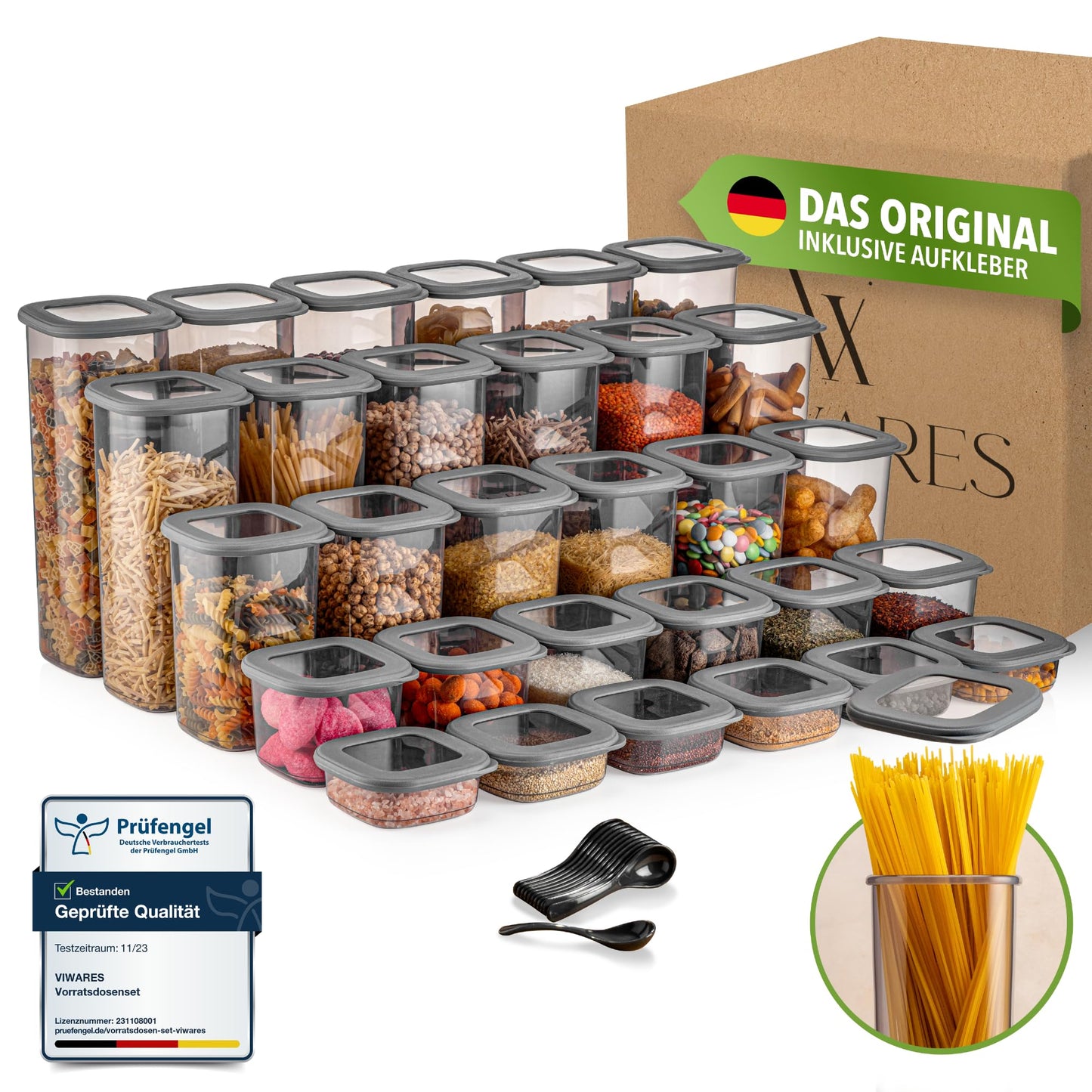 Viwares Vorratsdosen mit Deckel Luftdicht, 12er Vorratsbehälter Set BPA-Frei, Vorratsdose zur Müsli Mehl Aufbewahrung Küche, Praktische Organizer Küche, Frischhaltedosen für Lebensmittelaufbewahrung