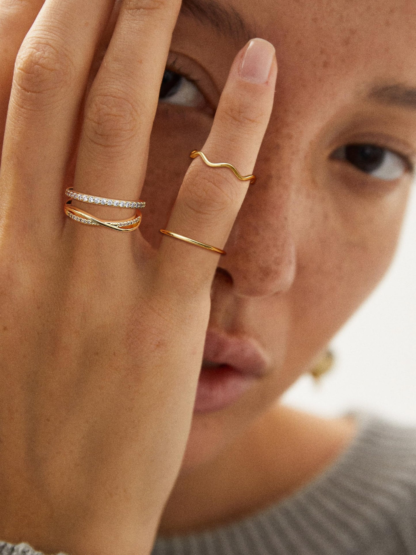 CASSIECA 9-Piece Ring Set for Women