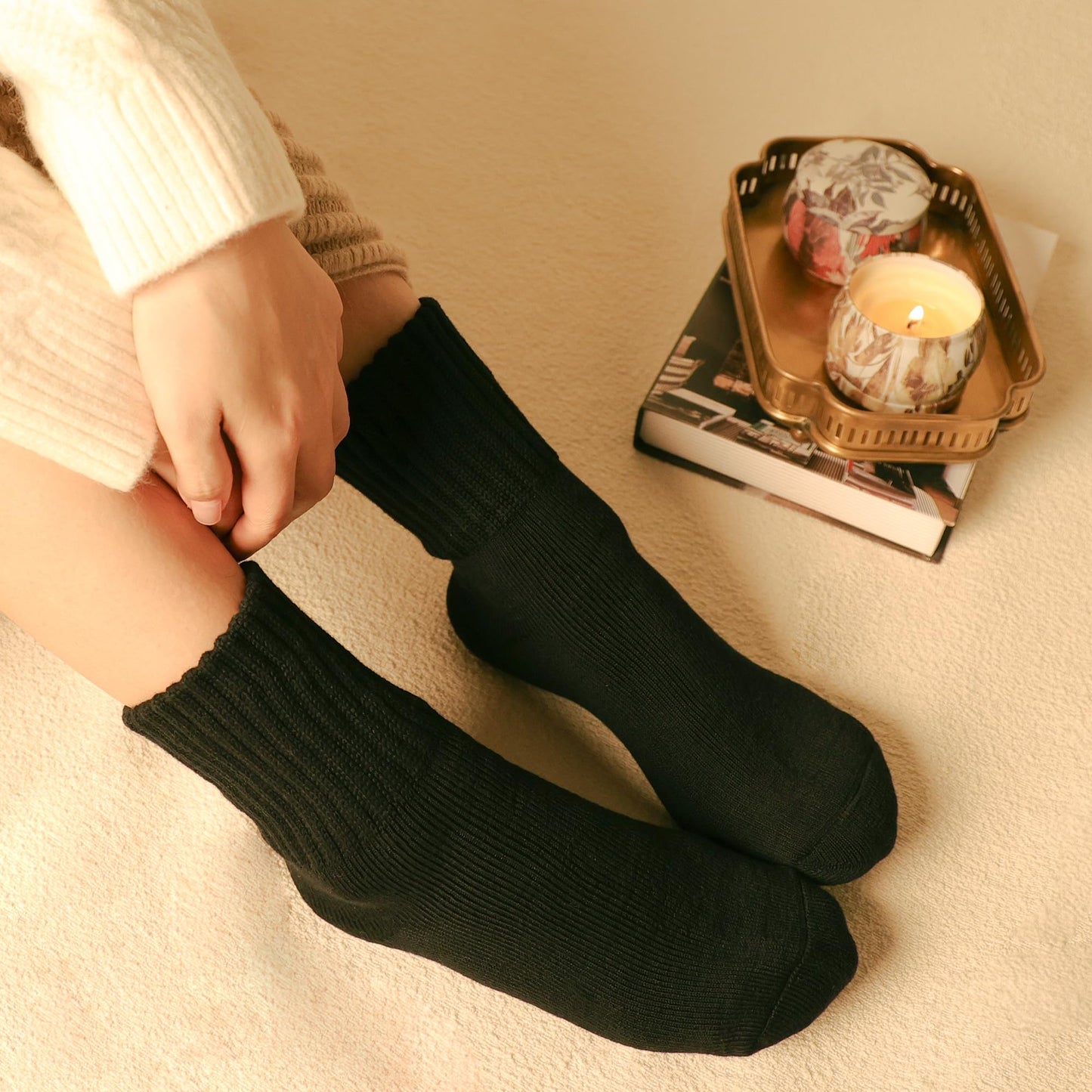 Thermosocks for Women – 3 Pairs Thick Knit Winter Socks
