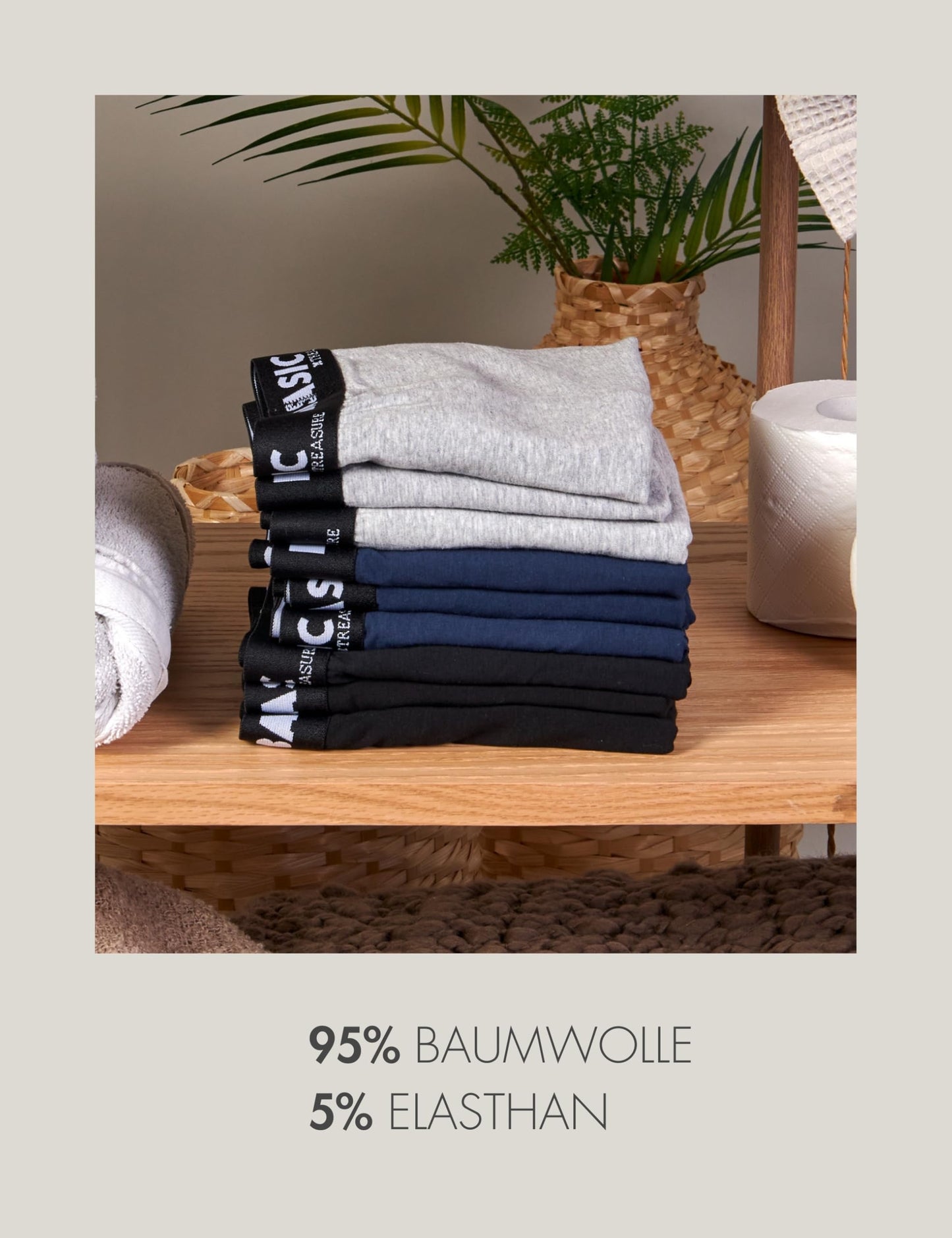 Basic Treasure 8/9-Pack Men’s Boxer Shorts