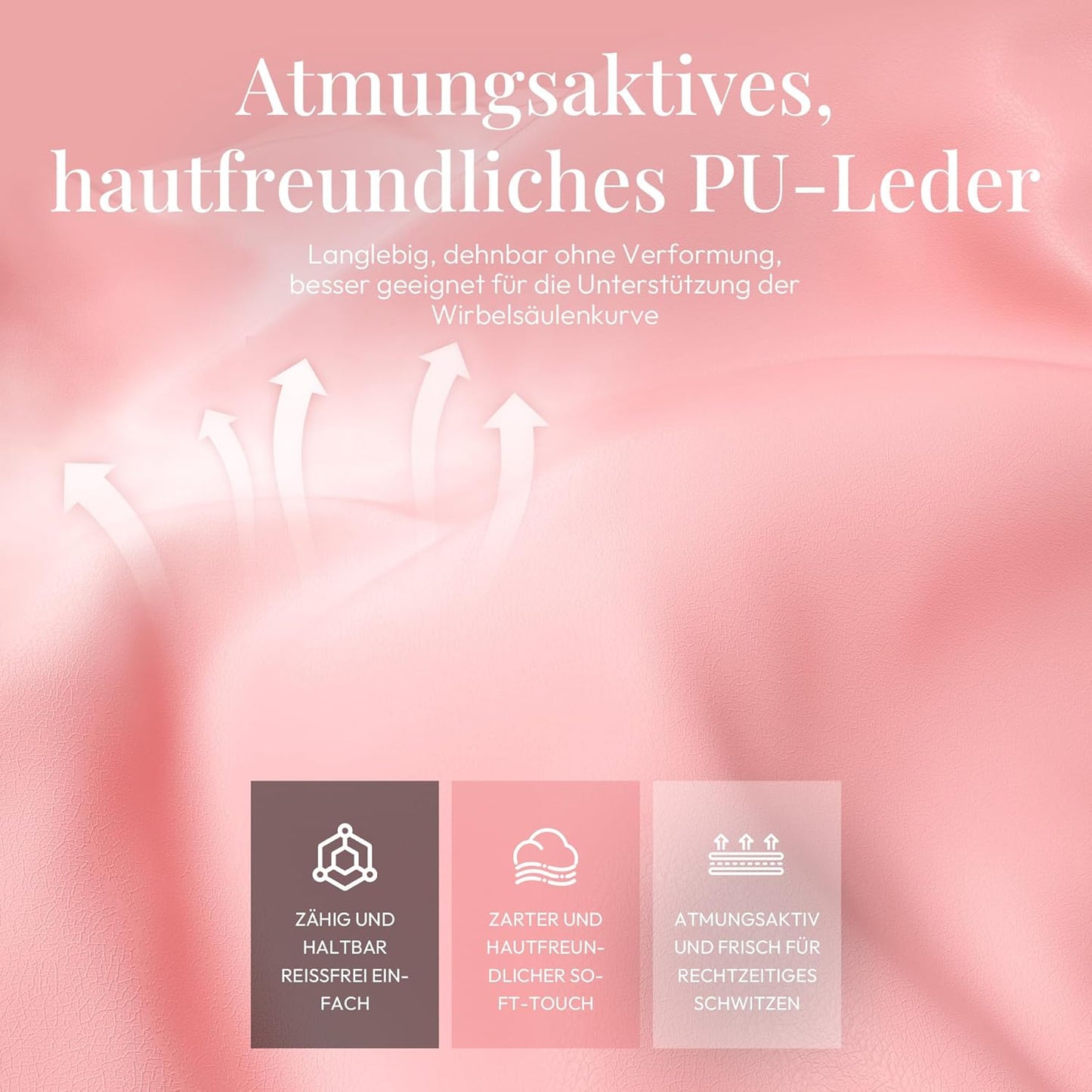 MEENICE Gaming Stuhl mit Kühlung Gel,Gaming Sessel, Ergonomischer Game Stuhl Hohe Zurück Himbeerrosa