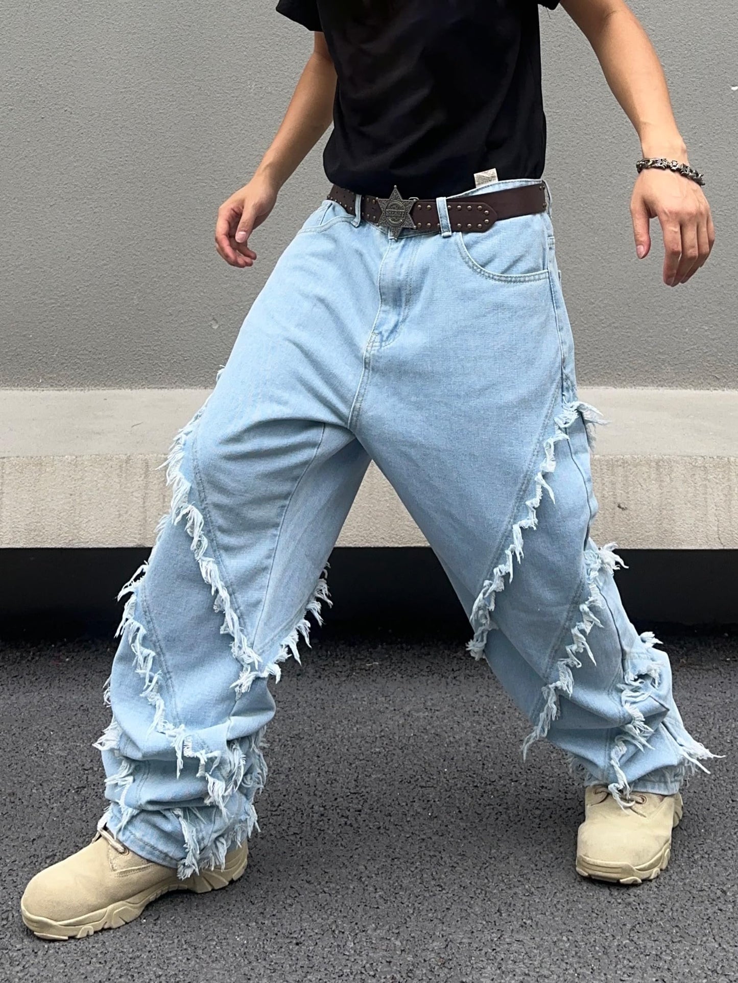 Zewool Men’s Baggy Jeans Y2K Hip Hop Skater Jeans