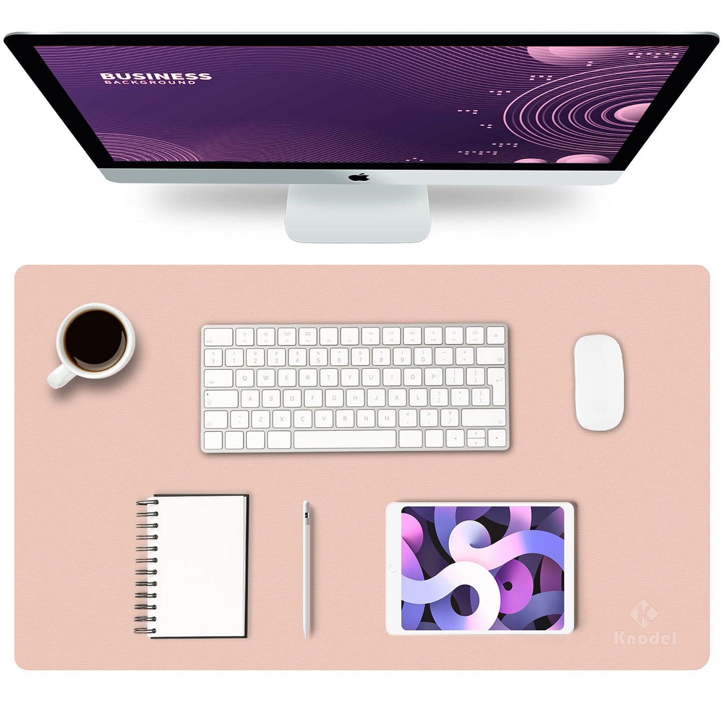 K KNODEL Tischunterlage, Schreibtischunterlage, 80 x 40cm PVC Tischunterlage, Laptop Tischunterlage, wasserdichte Schreibunterlage für Büro- oder Heimbereich, doppelseitig (Schwarz/Schwarz)