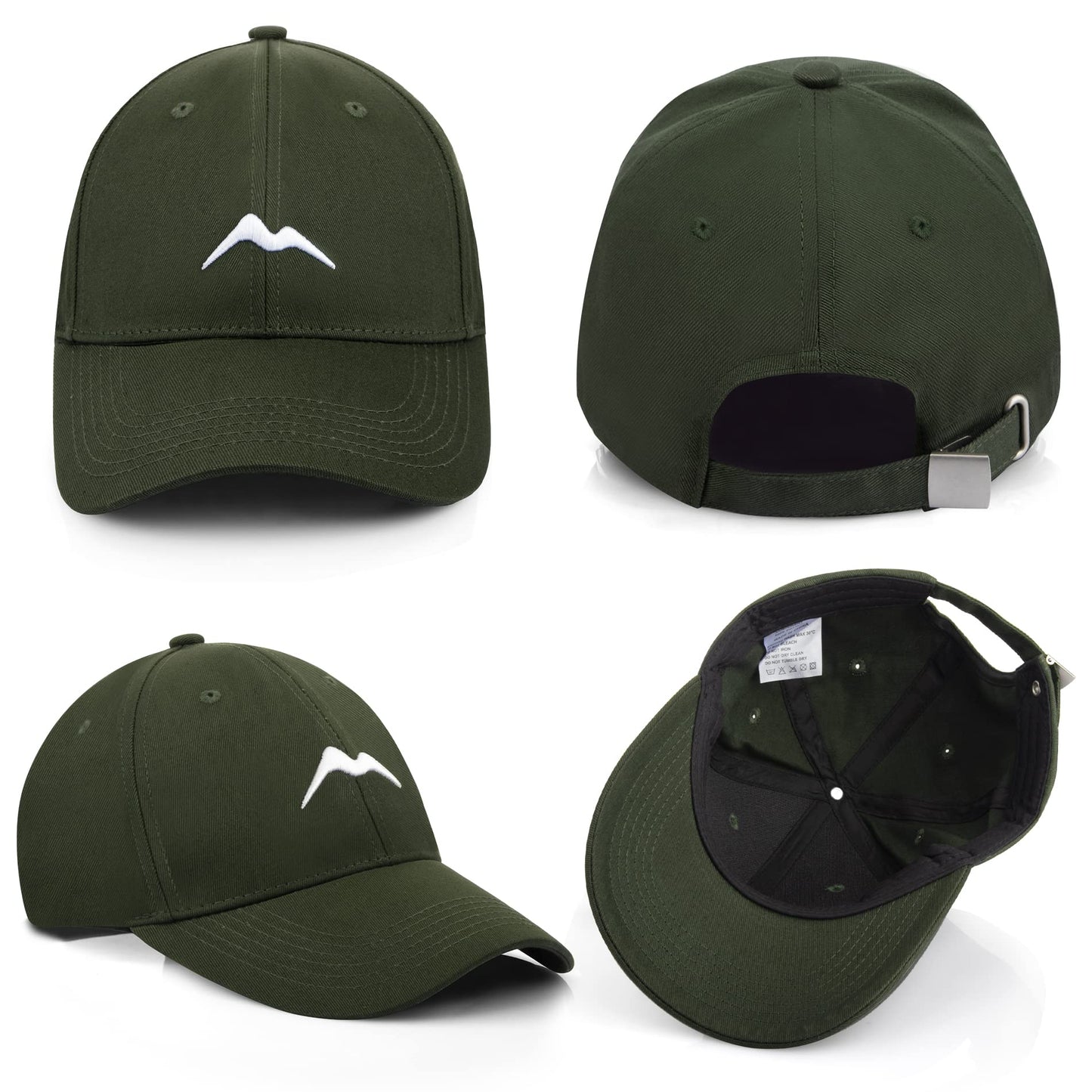 Momoshe Cap Herren Sommer Damen 100% Baumwoll Kappe Verstellbar Atmungsaktiv Einheitsgröße Baseball Bergspitzen Stickerei Sport