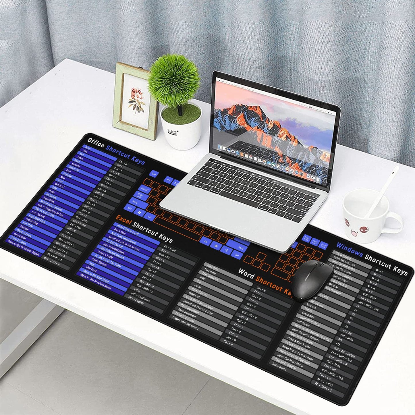 Anpollo Gaming Mouse Mat XXL 900 x 400 x 3 mm Non-Slip Desk Mat Table Mat Multifunctional Office Mouse Mat, Type 1
