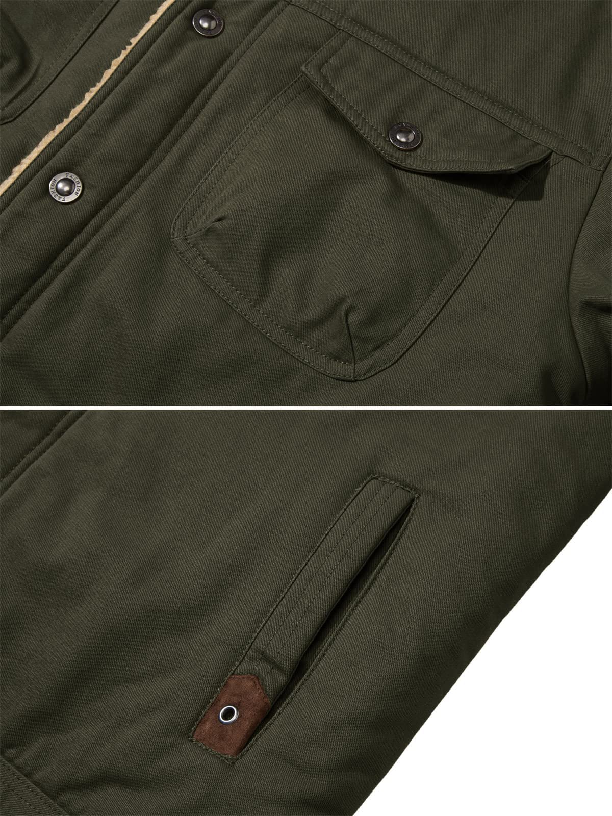 EKLENTSON Men’s Winter Jacket – Fleece Lined Cargo Coat