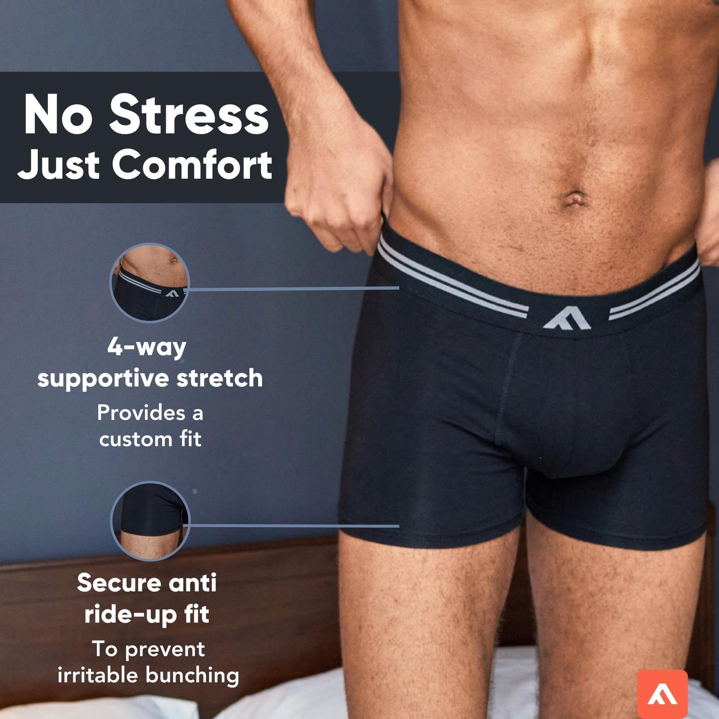 FM London 5-Pack Bamboo Men’s Boxer Shorts with Stretch-Fit Design