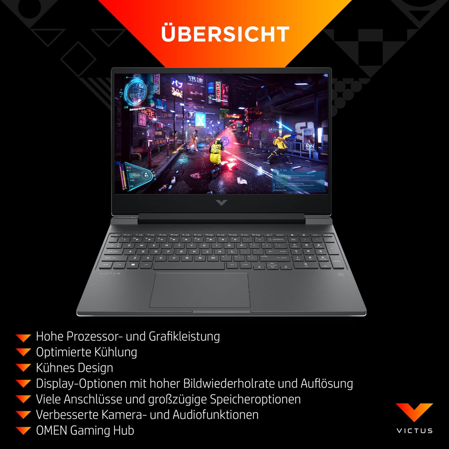 HP Victus 15,6” FHD 144Hz, 16GB RAM, 512GB SSD, Windows 11
