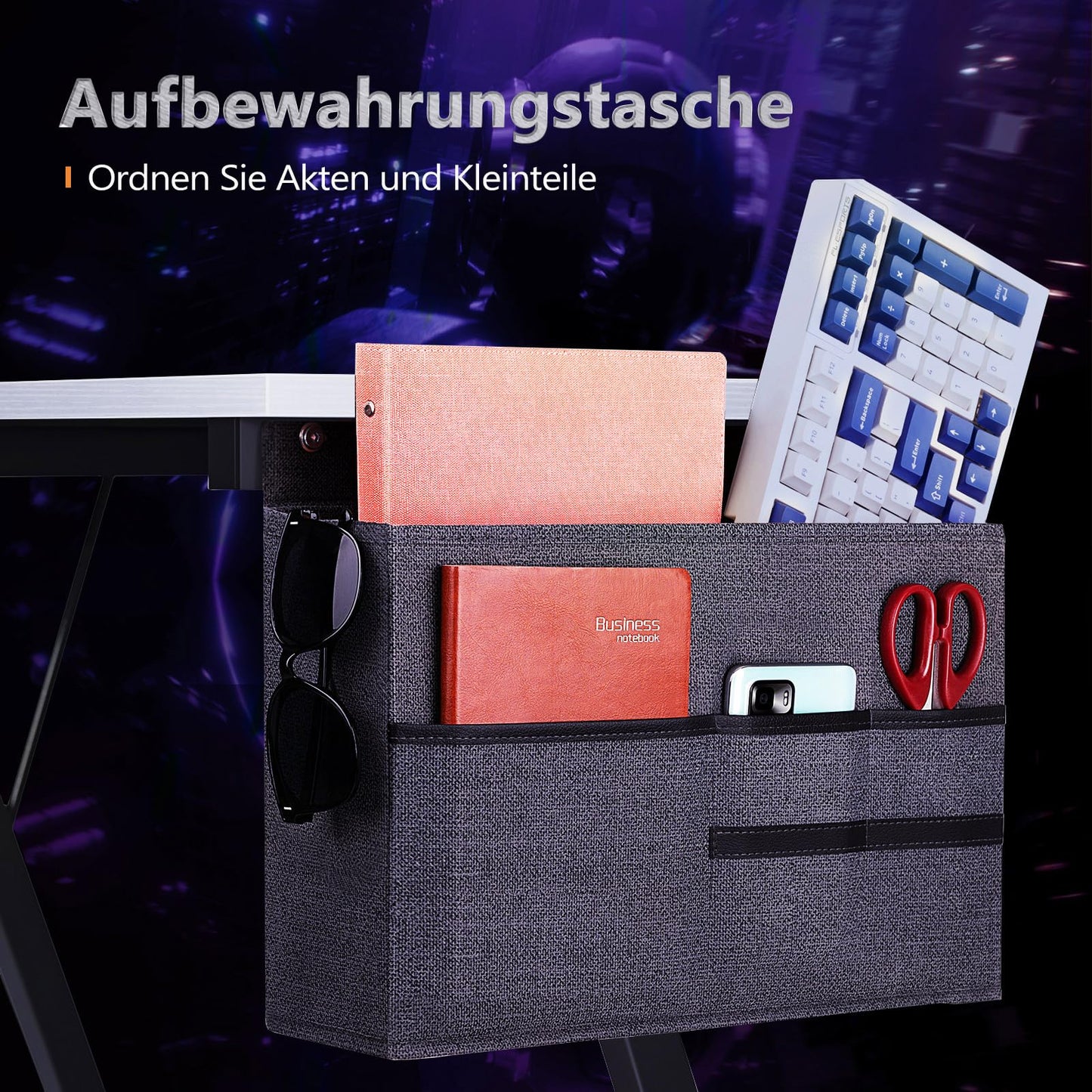 ODK Gaming Tisch, Gaming Schreibtisch Eckschreibtisch für Gamer, Schreibtisch L Form mit Monitorständer für Büro (Schwarz, 127 x 127 cm)