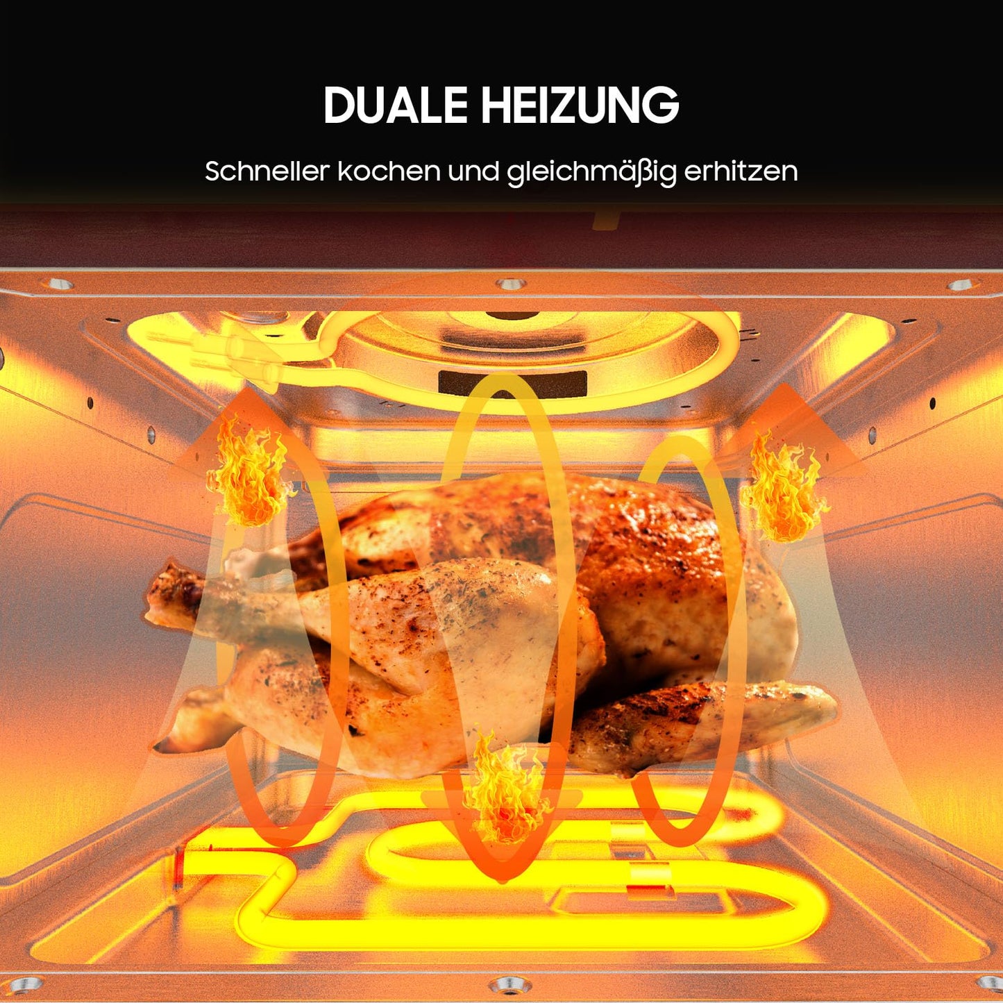 iceagle Heißluftfritteuse 6,5 L Airfryer XL - Fritteuse Ohne Fett mit Metallinnenraum | 1700W Heissluftfriteuse mit 8 Kochprogramme, Digitalem Display, mit deutschem Rezeptbuch