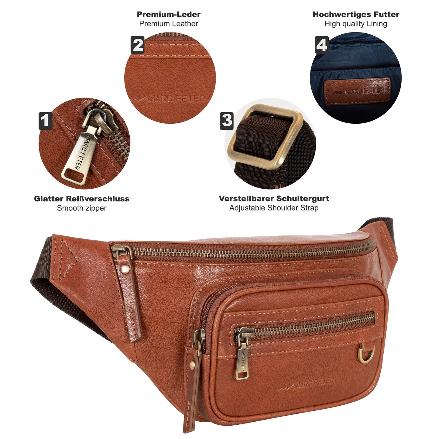 Marc Peter® Varadero Leather Waist Bag