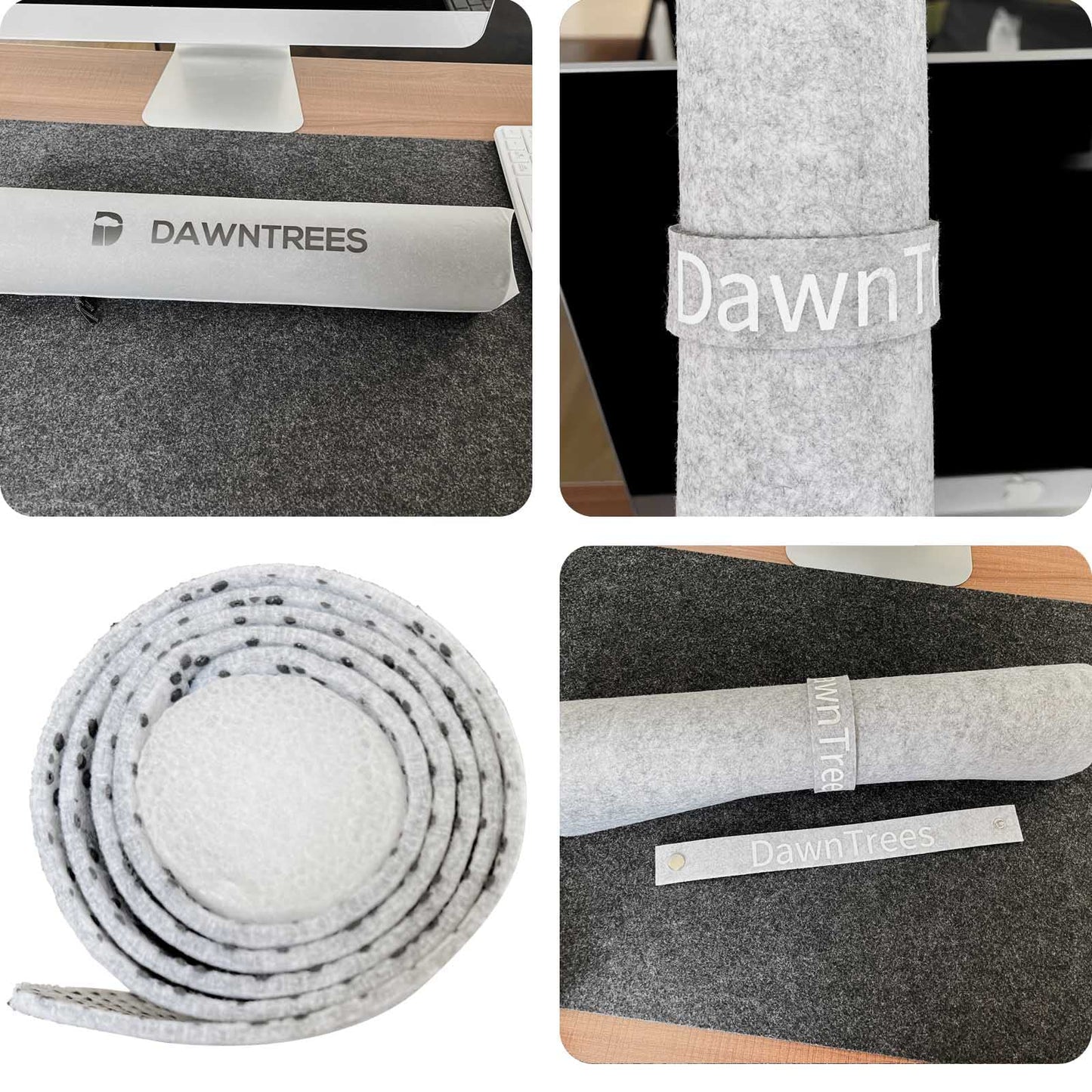 DAWNTREES Schreibtischunterlage Filz,Filz Mauspad Groß,Rutschfeste Desk Mat,Schreibtischmatte für Büro und Zuhause,Office Desktopschutz (dunkelgrau)
