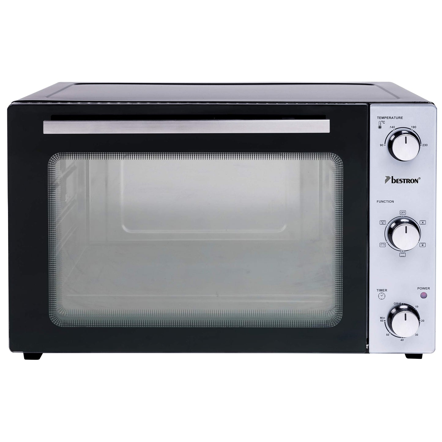 Bestron AOV9 Kompakter Mini-Backofen mit Ober-/Unterhitze, 9 Liter, 800 Watt, Schwarz