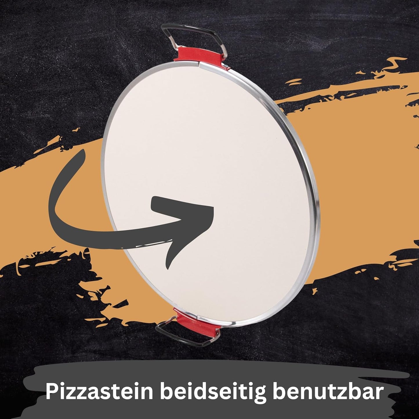 TruWare Pizzaofen elektrisch bis 400 Grad | Elektrischer Pizzabäcker mit Pizza-Schieber Steinplatte und Backblech | 32 cm Pizzastein