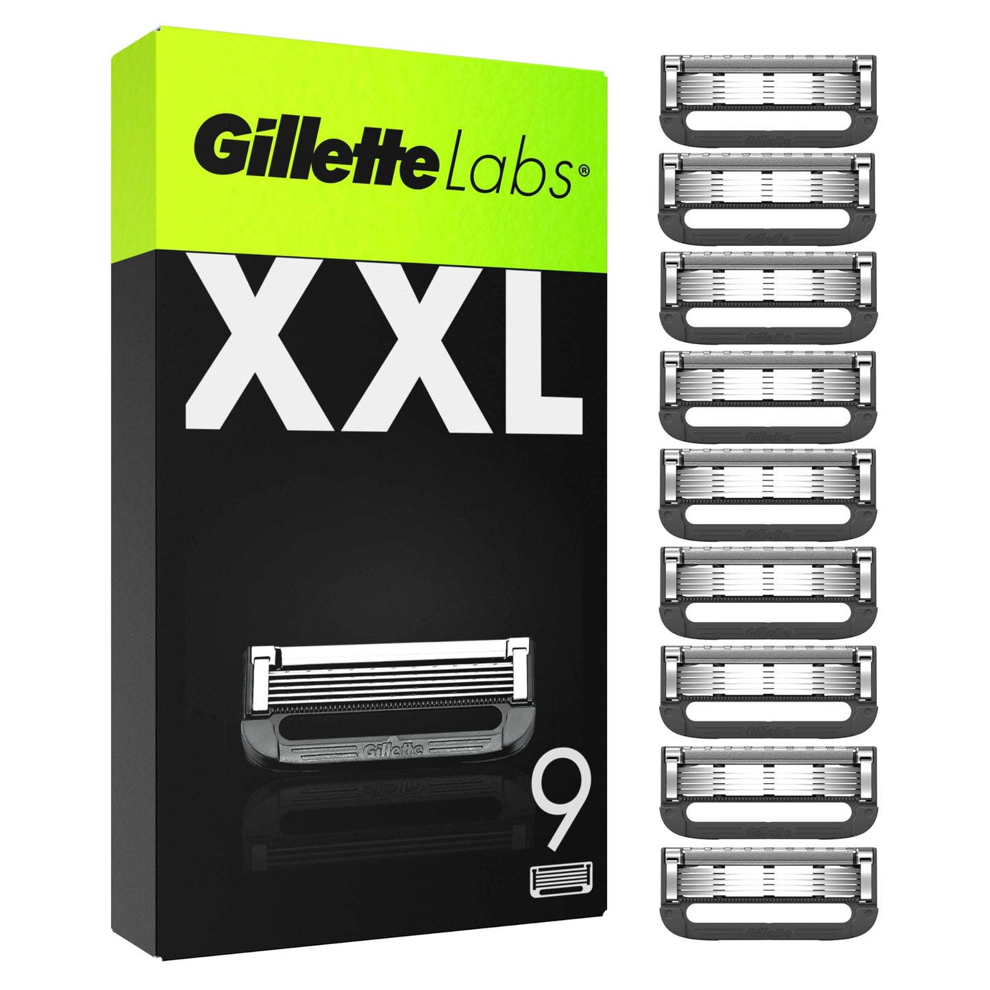 Gillette Labs Ersatzklingen, Kompatibel Mit GilletteLabs Rasierer Mit Reinigungs-Element Und Gillette Heated Razor, 9 Ersatzklingen