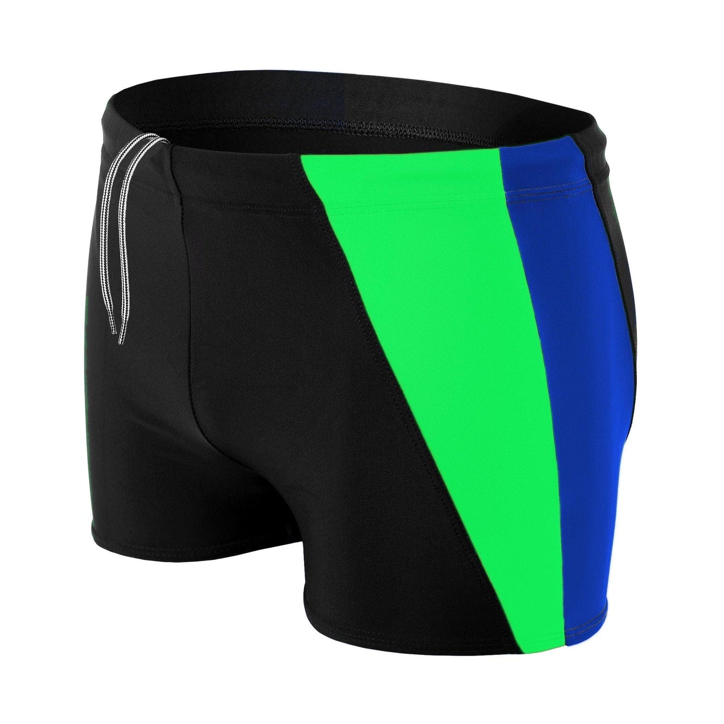 Men’s Short Swim Briefs – Asymmetric Design with Side Stripe