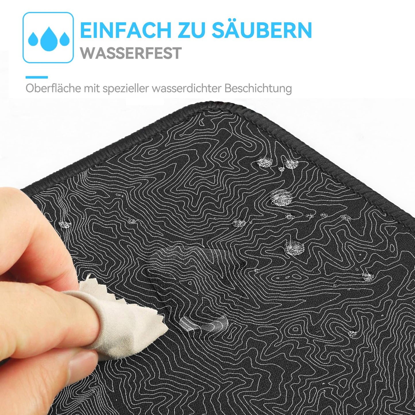 TECKNET Mauspad XXL Speed Gaming, 900x400 mm Schreibtischunterlage Schwarz, Gamer Mouse Pad, Wasserdicht mousepad, Spezielle Oberfläche Verbessert Präzision und Geschwindigkeit, rutschfeste Gummibasis