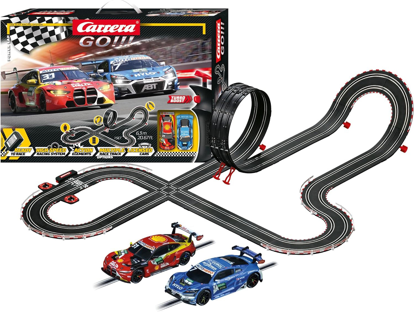 Carrera - 20062561 - DHigh Speed Carrera I Digitale Rennbahn I Fahre das Rennauto des 2022er Champions I 63 Meter Strecke mit Rundenzähler und Turbo-Boost I Originalgetreue Fahrzeuge Maßstab 1:43