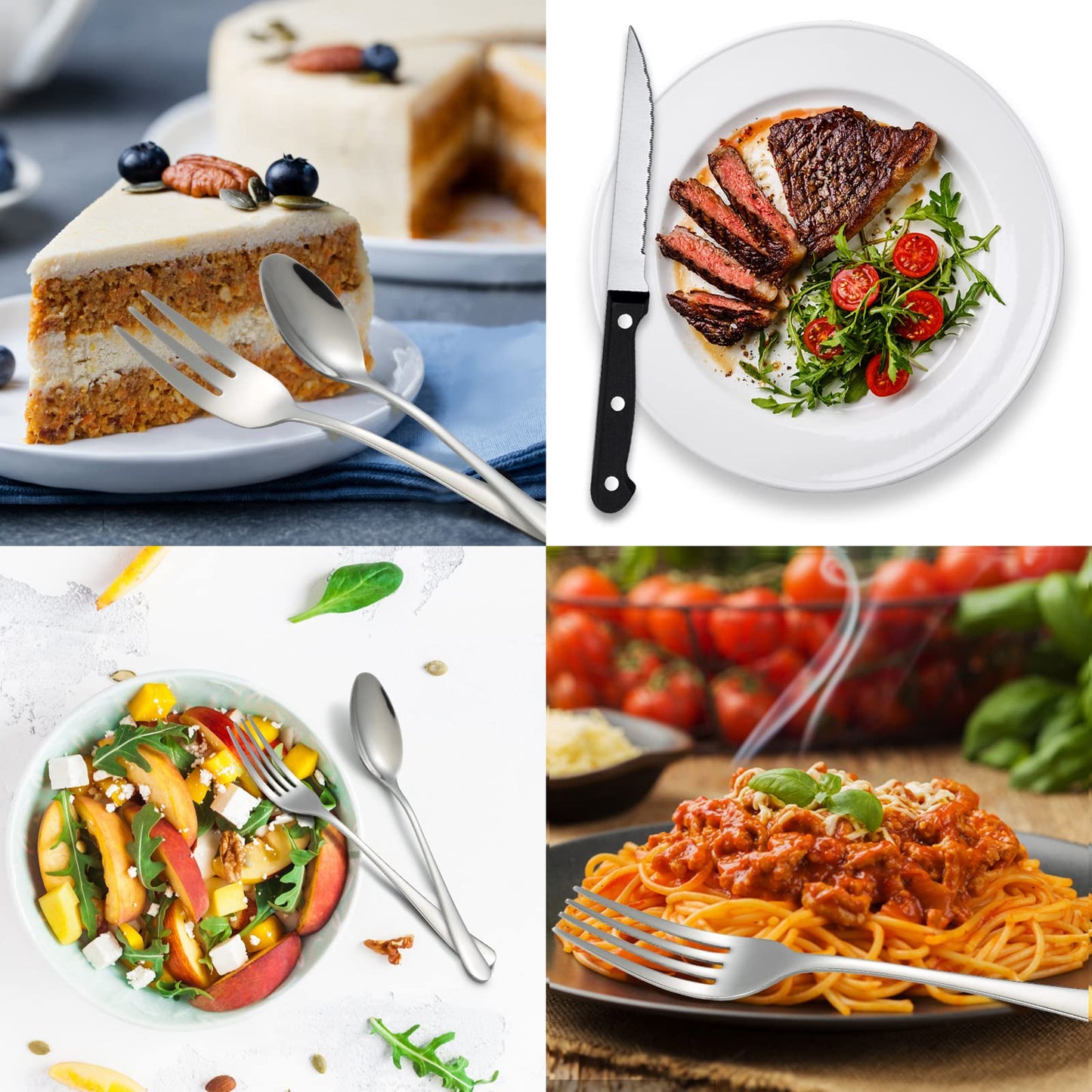 BEWOS 36-teiliges Besteck set mit Steakmesser Service für 6, Premium-Edelstahl-Bestecksets für Haus & Küche, Hochwertiges Messer-Löffel-Gabel-Besteck-Set Hochglanzpoliert, Spülmaschinenfest