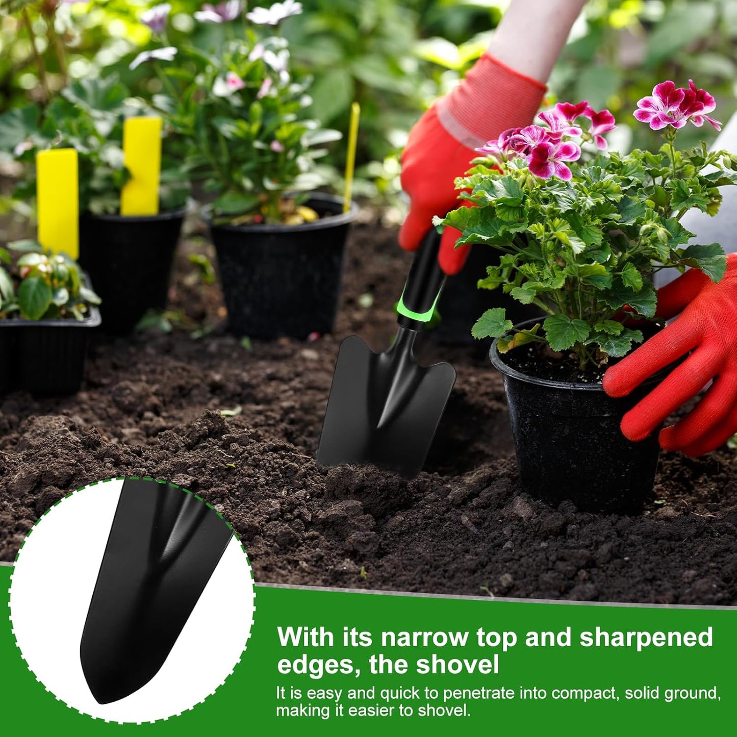 Trukafie Gartenschaufel Klein, Schaufel Garten aus Stahl Pflanzschaufel Pflanzkelle Kleine Schaufel Handschaufel Strandschaufel Kleine Gartenschaufel zum Pflanzen und Umpflanzen Zwei insgesamt