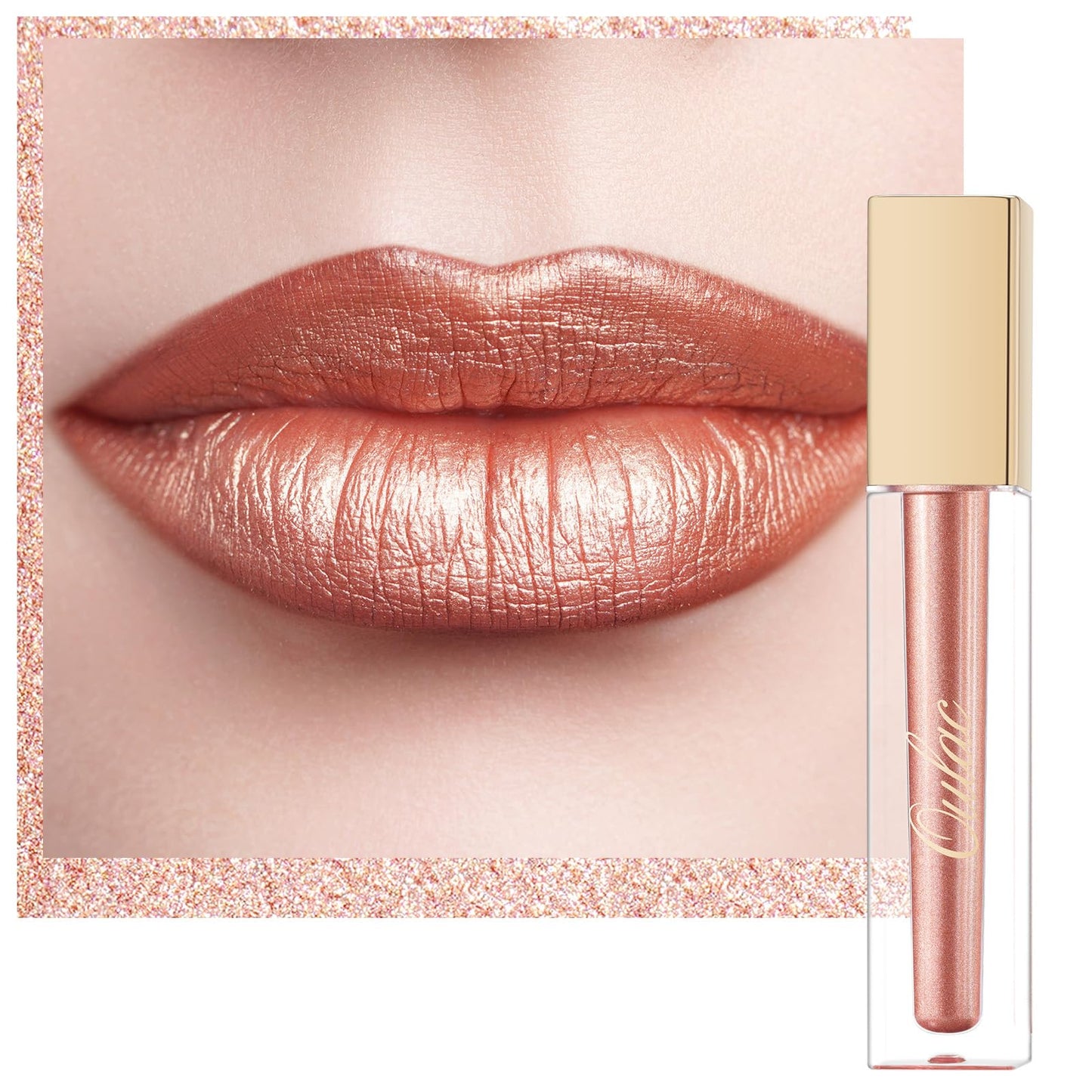 Oulac Metallic Glitter 2-in-1 Lipstick Eyeshadow Long-Lasting Waterproof High-Pigment